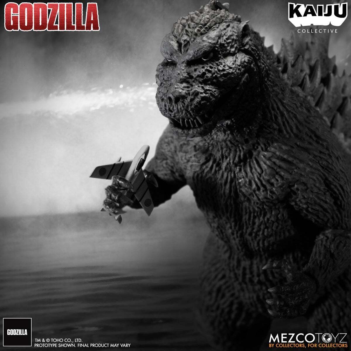 メズコ 怪獣コレクティブ ゴジラ (1954) ブラック & ホワイト エディション 12インチ アクションフィギュア 未開封