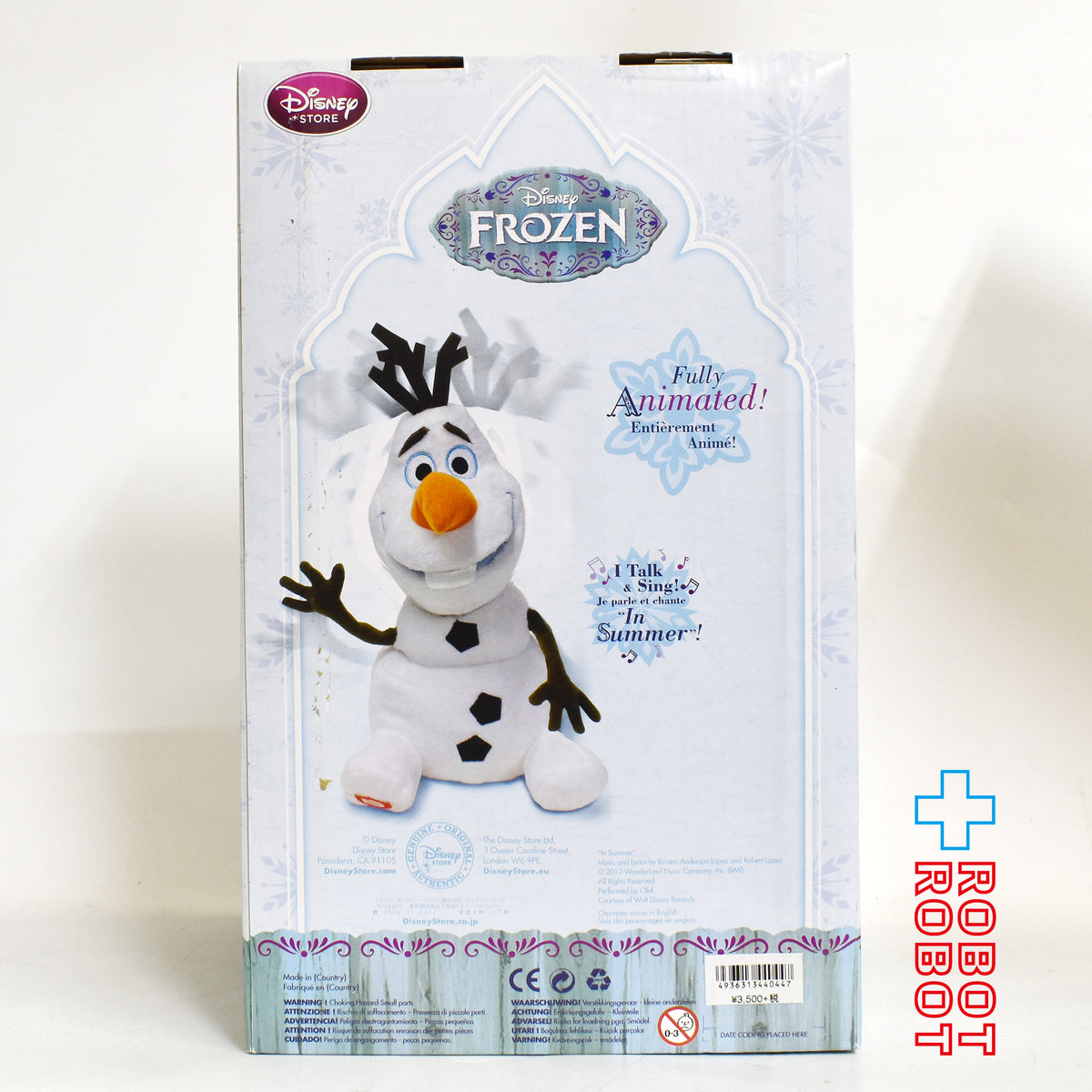 ディズニーストア限定 アナと雪の女王 オラフ シンギング プラッシュ ぬいぐるみ 国内版 未開封
