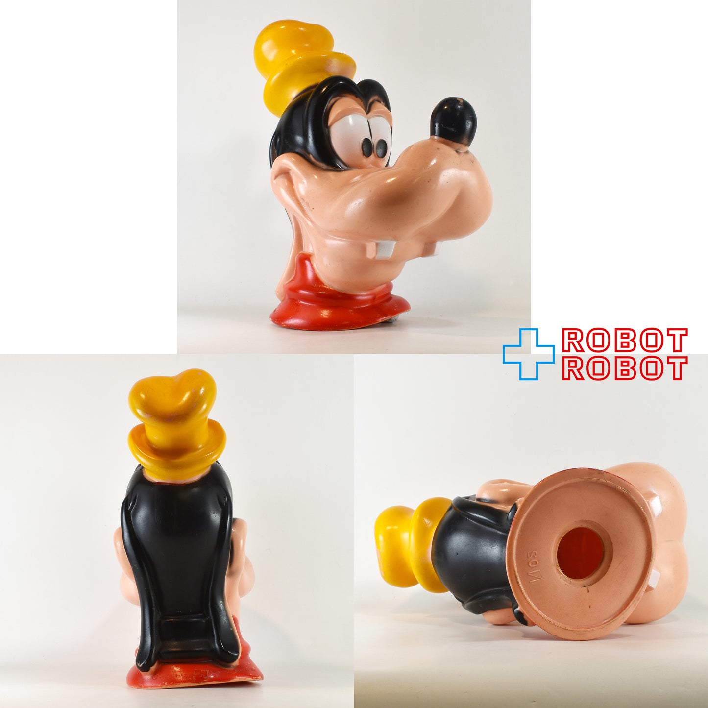 プレイパル ディズニー グーフィー ヘッド ソフビ貯金箱 底蓋欠
