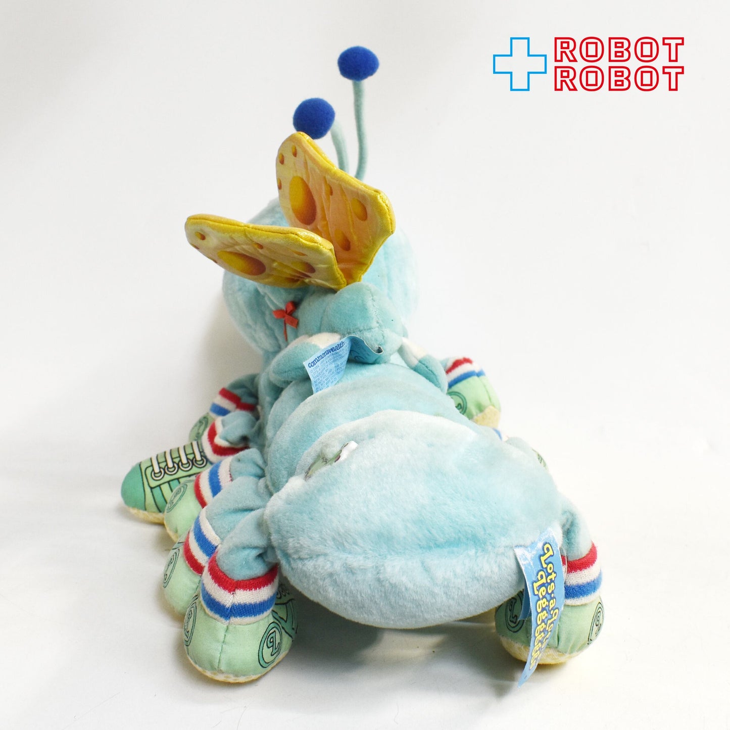 ロッツアロッツアレッグ いもむし ブルー・10本足 ライトアップ & 蝶 キーリング ぬいぐるみ人形 1998