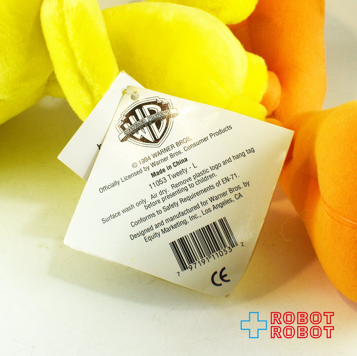 ルーニー・テューンズ トゥイーティー ぬいぐるみ人形 紙タグとプラスチックタグ付き