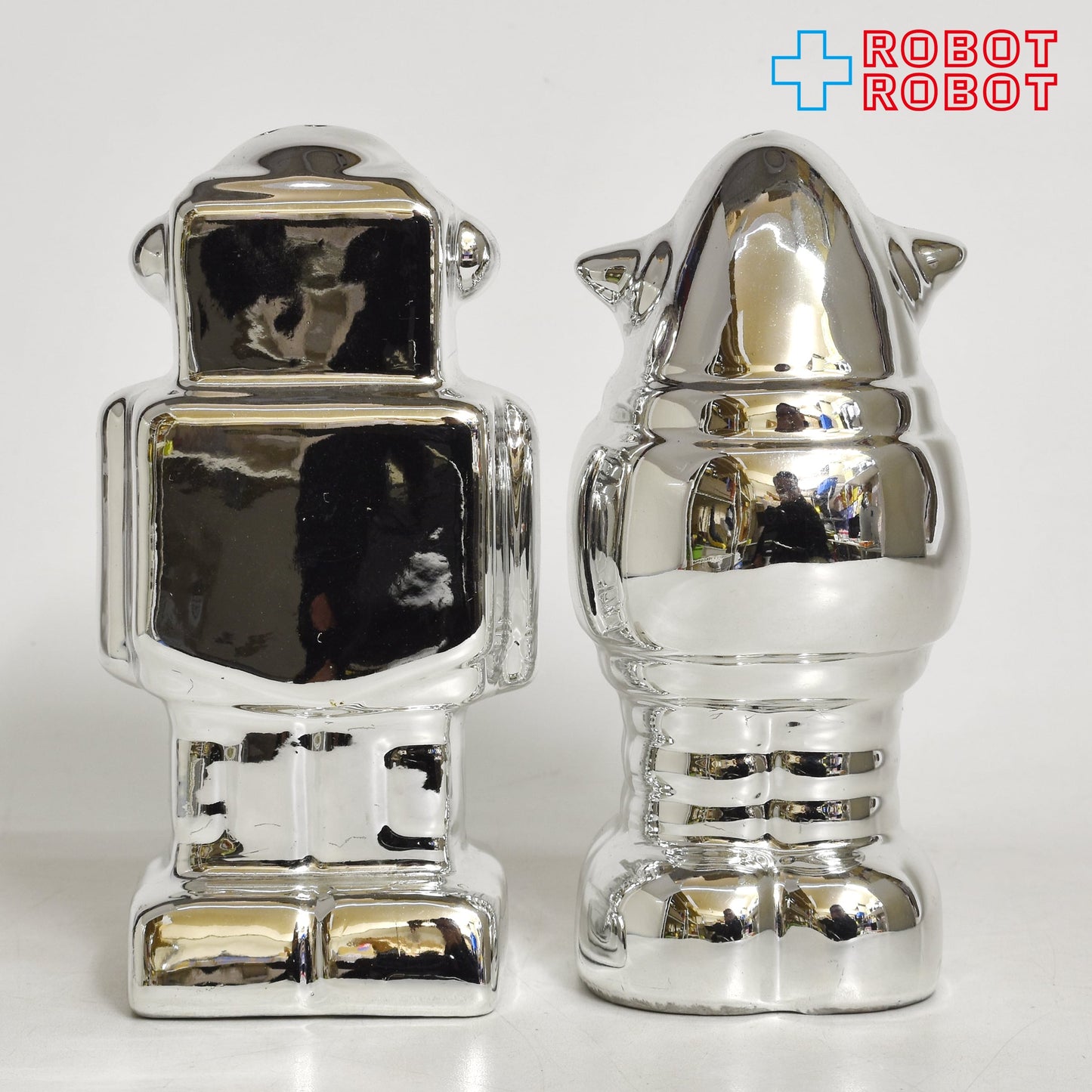 ロボット ソルト＆ペッパー セット シルバー 陶器製