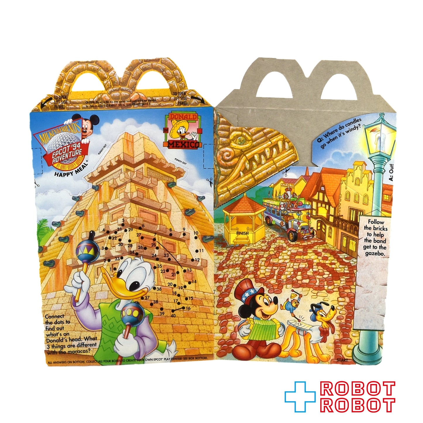 マクドナルド ハッピーセット空箱 エプコット’94 アドベンチャー・アット・ウォルト・ディズニー・ワールド " ドナルド・イン・メキシコ " " デイジー・イン・ジャーマン "