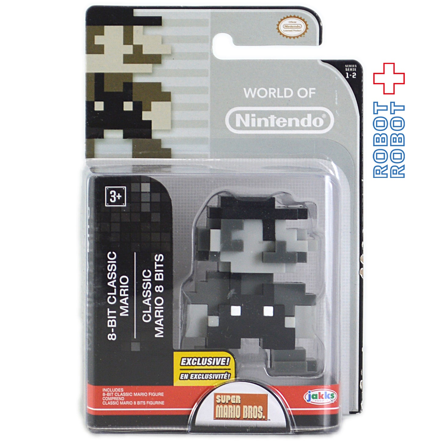 ワールドオブニンテンドー スーパーマリオブラザーズ /8ビット 白黒マリオ 2.5インチアクションフィギュア 未開封