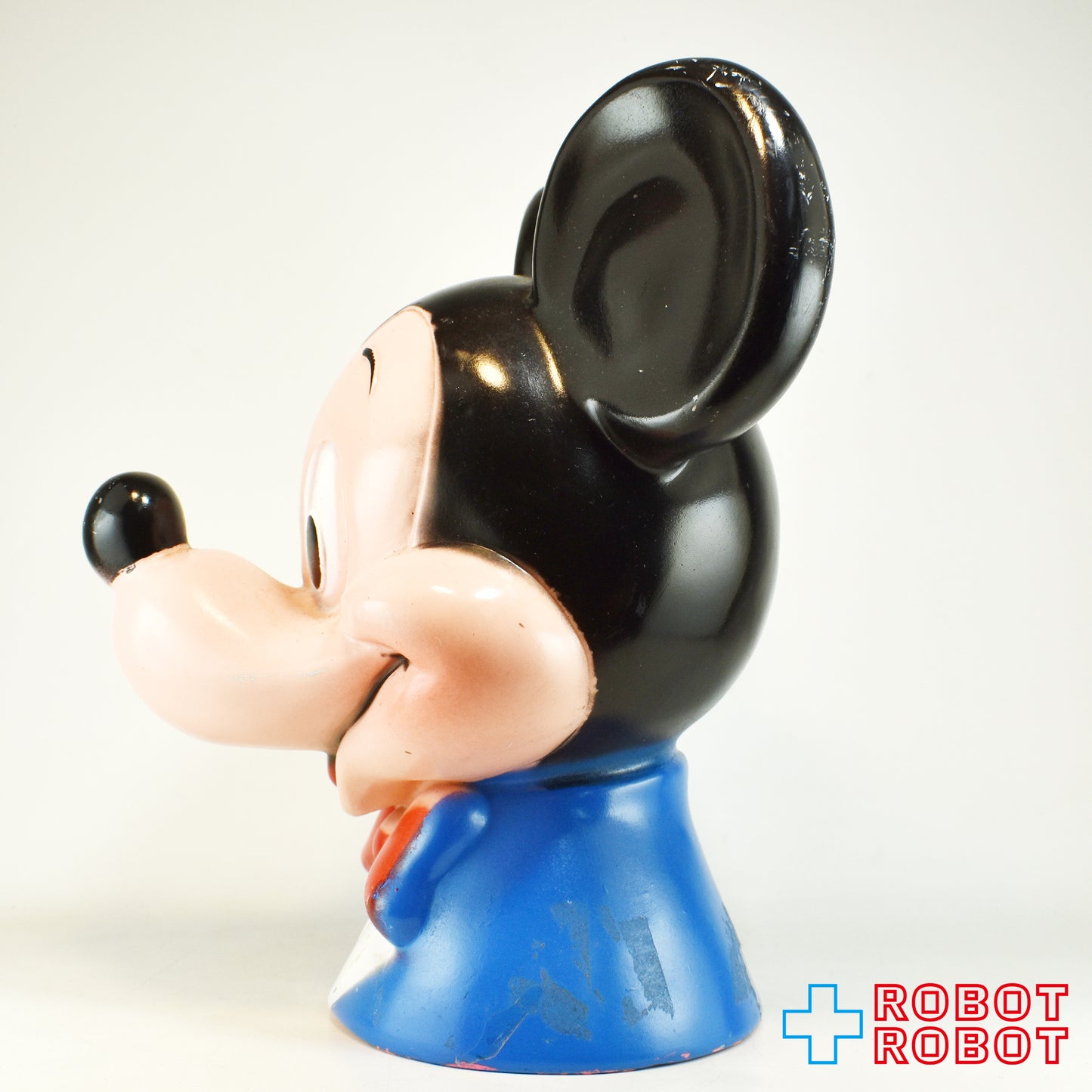プレイパル ディズニー ミッキーマウス ヘッドソフビ貯金箱 底蓋欠