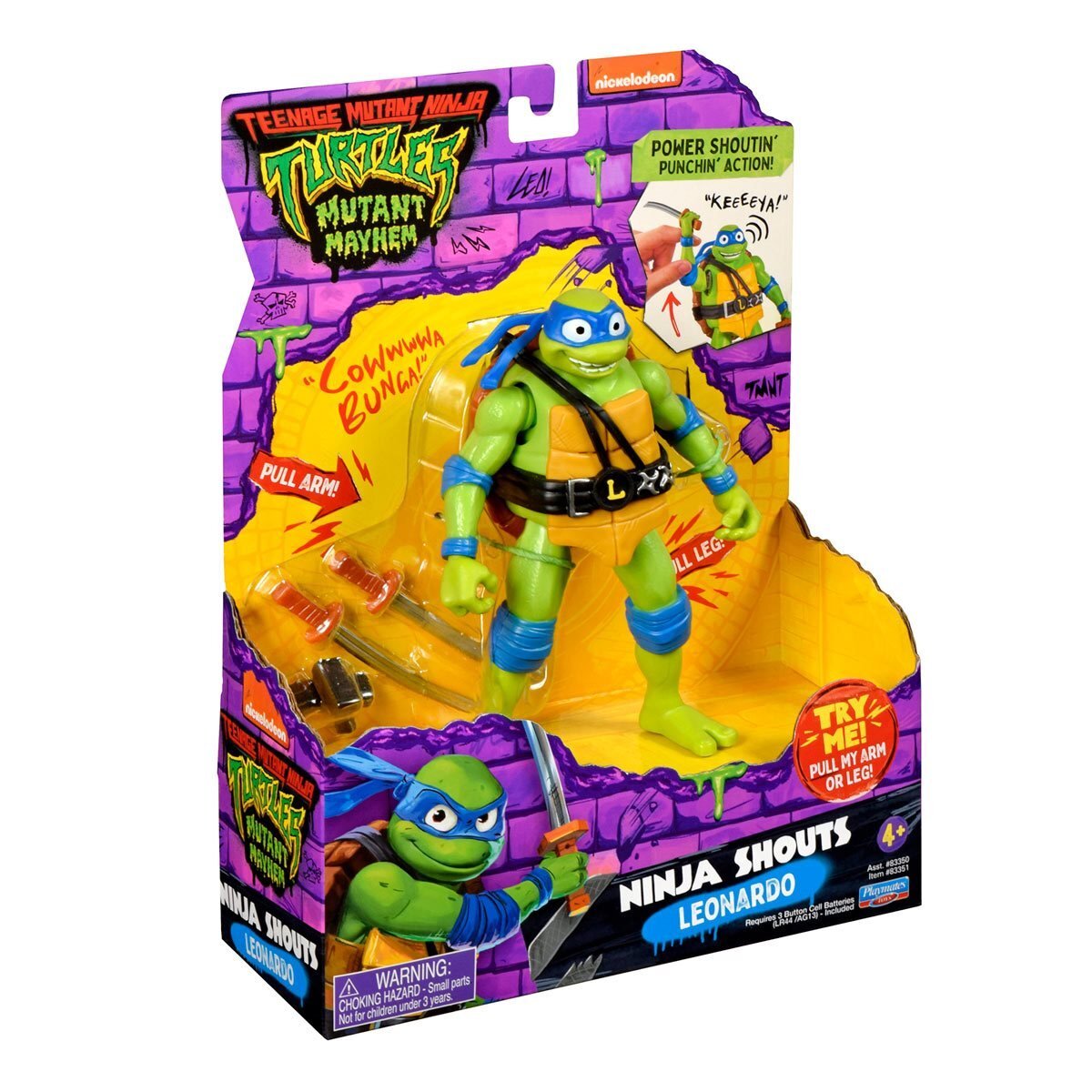 プレイメイツ タートルズ ミュータント・パニック！TMNTデラックス ニンジャ・シャウト レオナルド 5.5インチ サウンドフィギュア 未開封