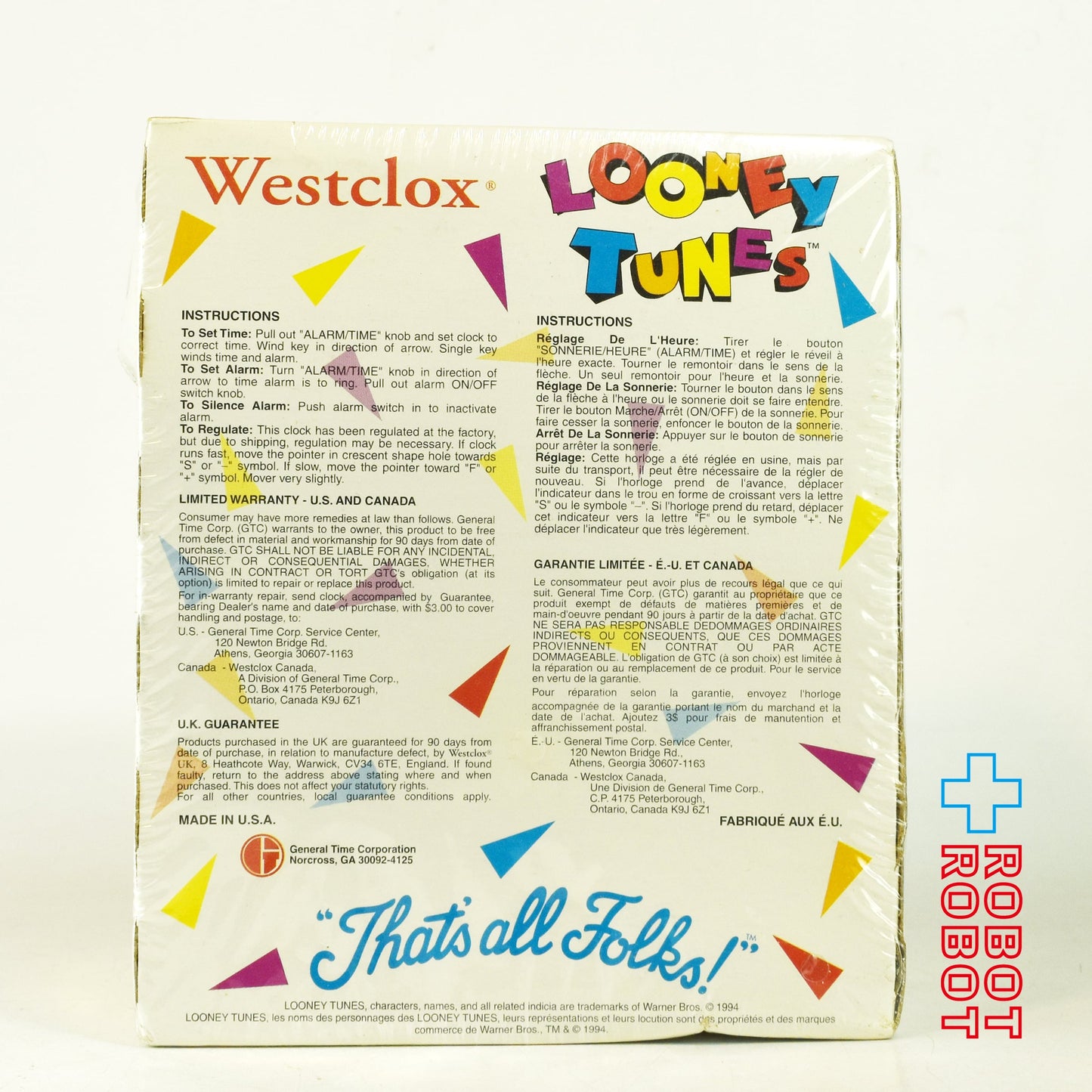 ルーニー・チューンズ  トゥイーティー & シルベスター 目覚まし時計 未開封