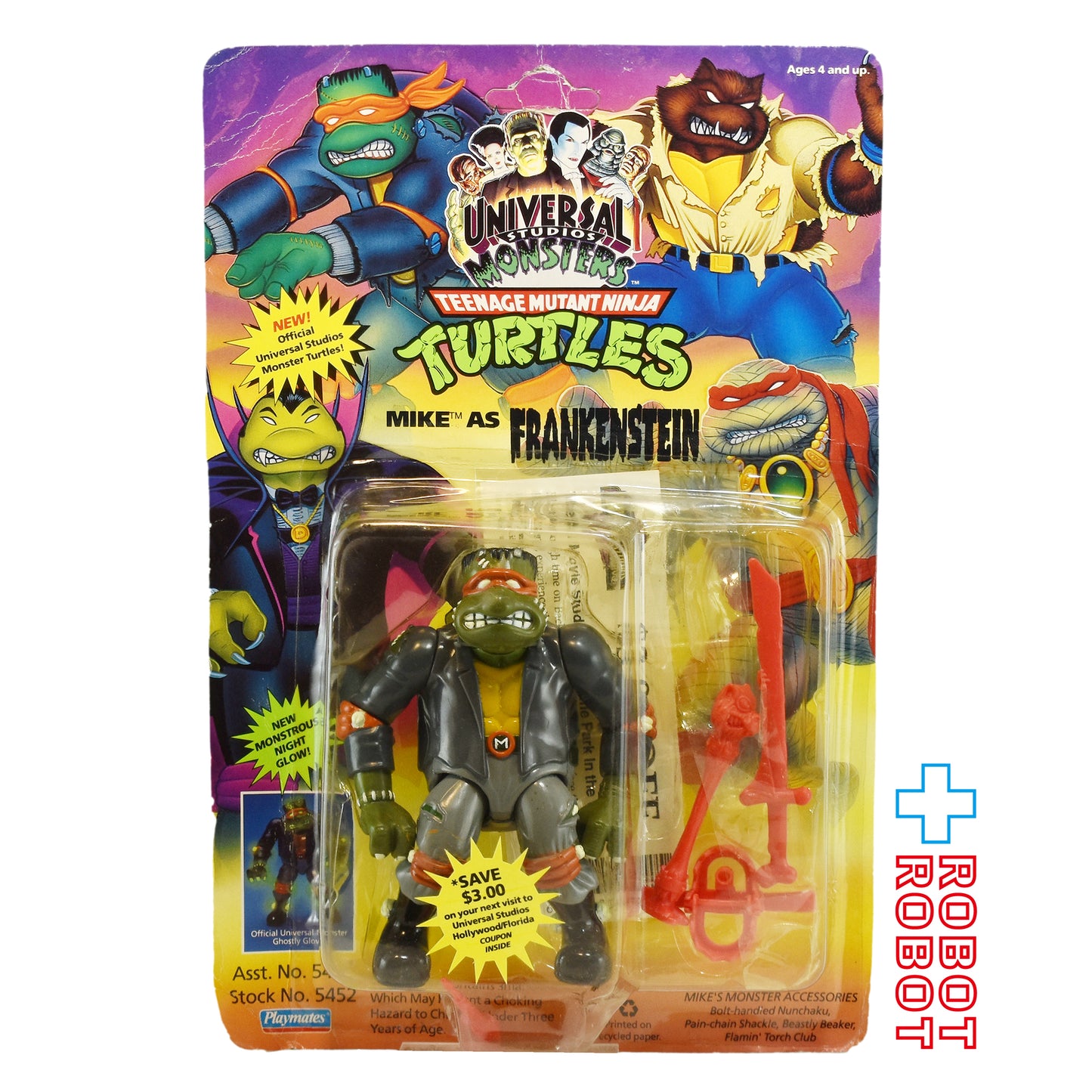 プレイメイツ ニンジャ・タートルズ マイク as フランケンシュタイン アクションフィギュア 1993未開封