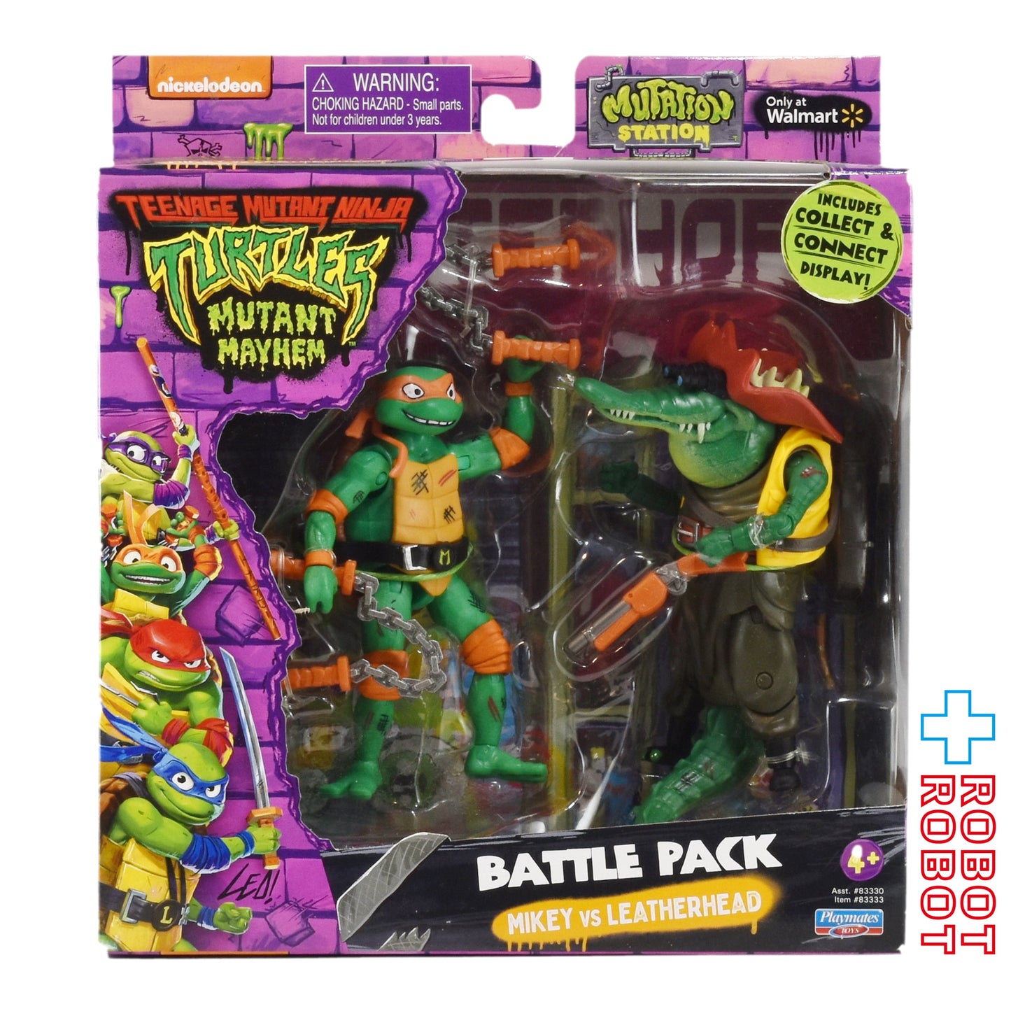 プレイメイツ タートルズ ミュータント・パニック！ TMNT バトルパック ミケランジェロ vs レザーヘッド 2023 未開封