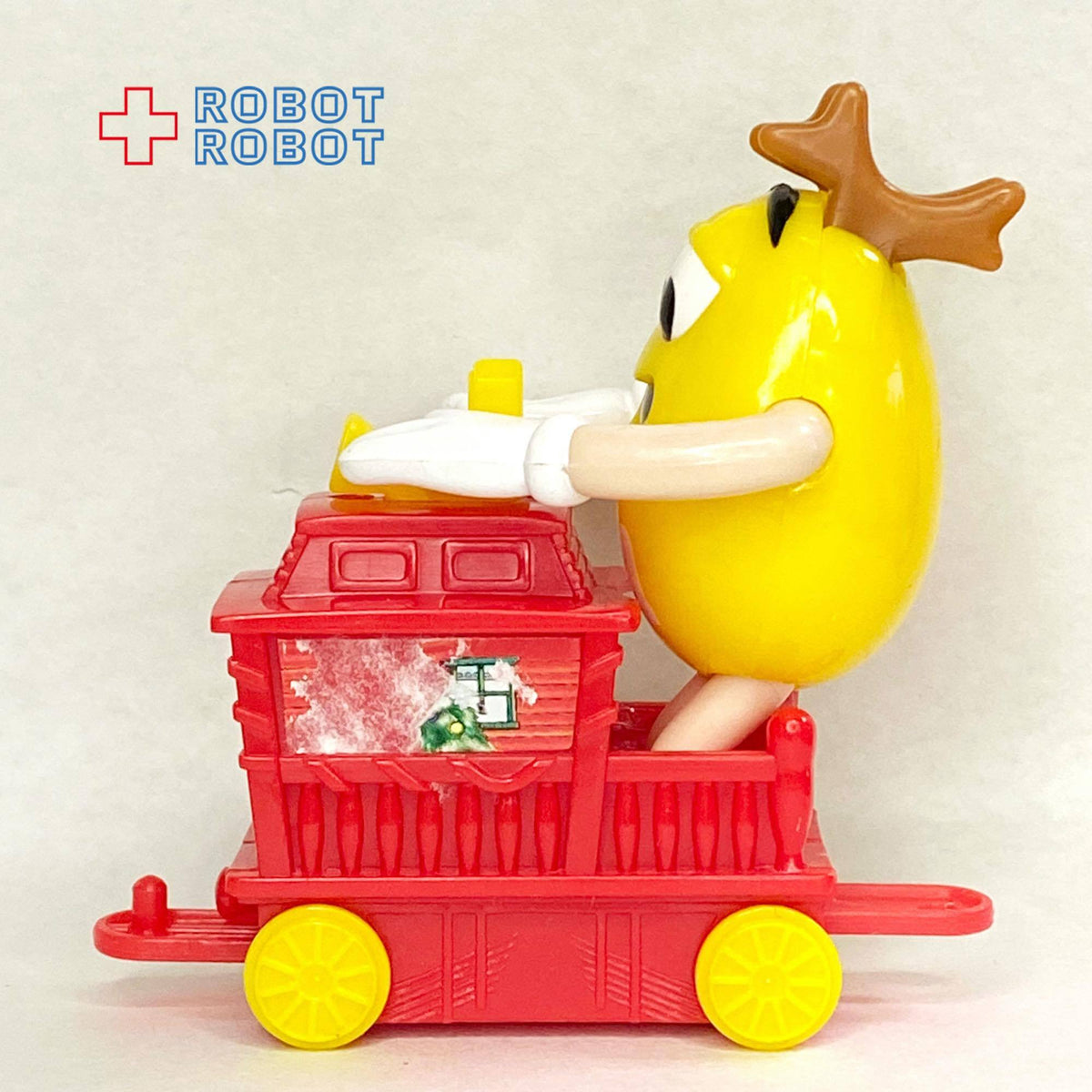 ※ペイントロス：M&M's 2002 クリスマス・トレイン・トッパー サンタハット ピーナッツイエロー 車掌車レッド 企業物