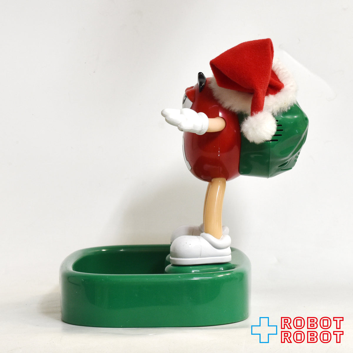 M&M's エムアンドエムズ レッド サンタ帽 トーキング アニメイテッド クリスマス キャンディー ディッシュ 緑 企業物