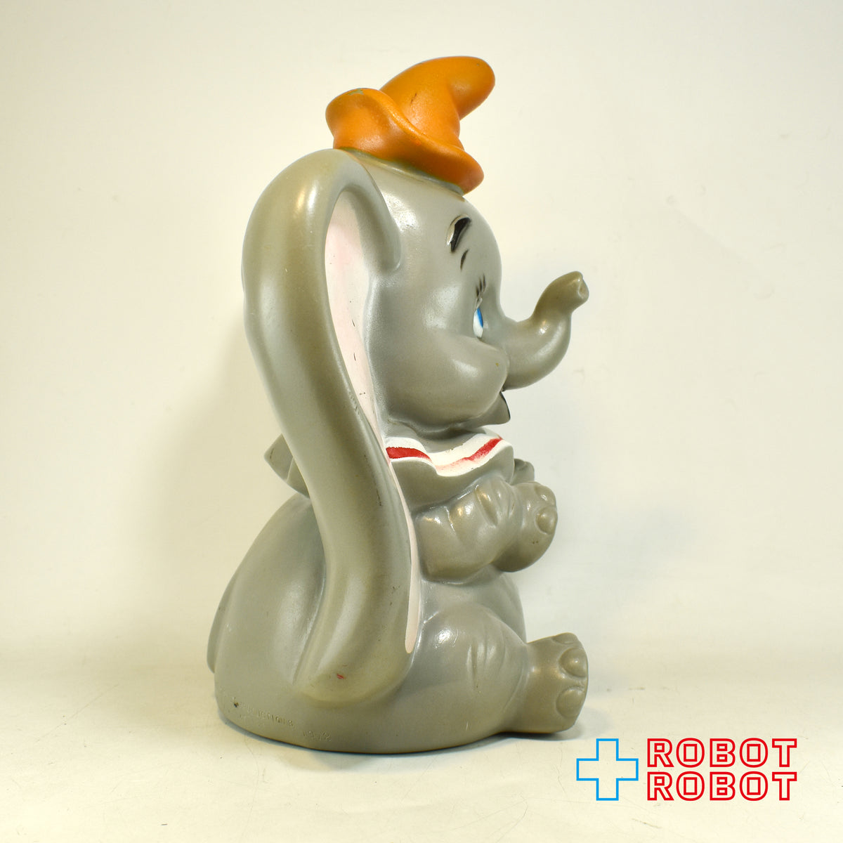 プレイパル デイズニー ダンボ オレンジ色帽子 ソフビ貯金箱 底蓋欠 ウォルトディズニープロダクション