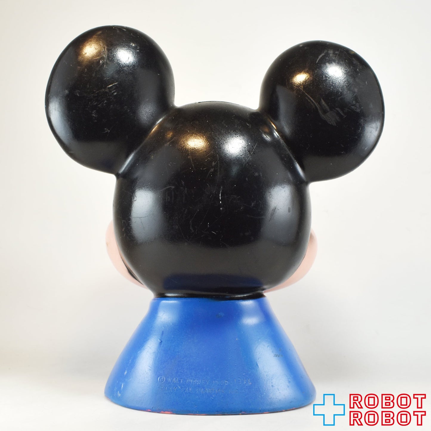 プレイパル ディズニー ミッキーマウス ヘッドソフビ貯金箱 底蓋欠