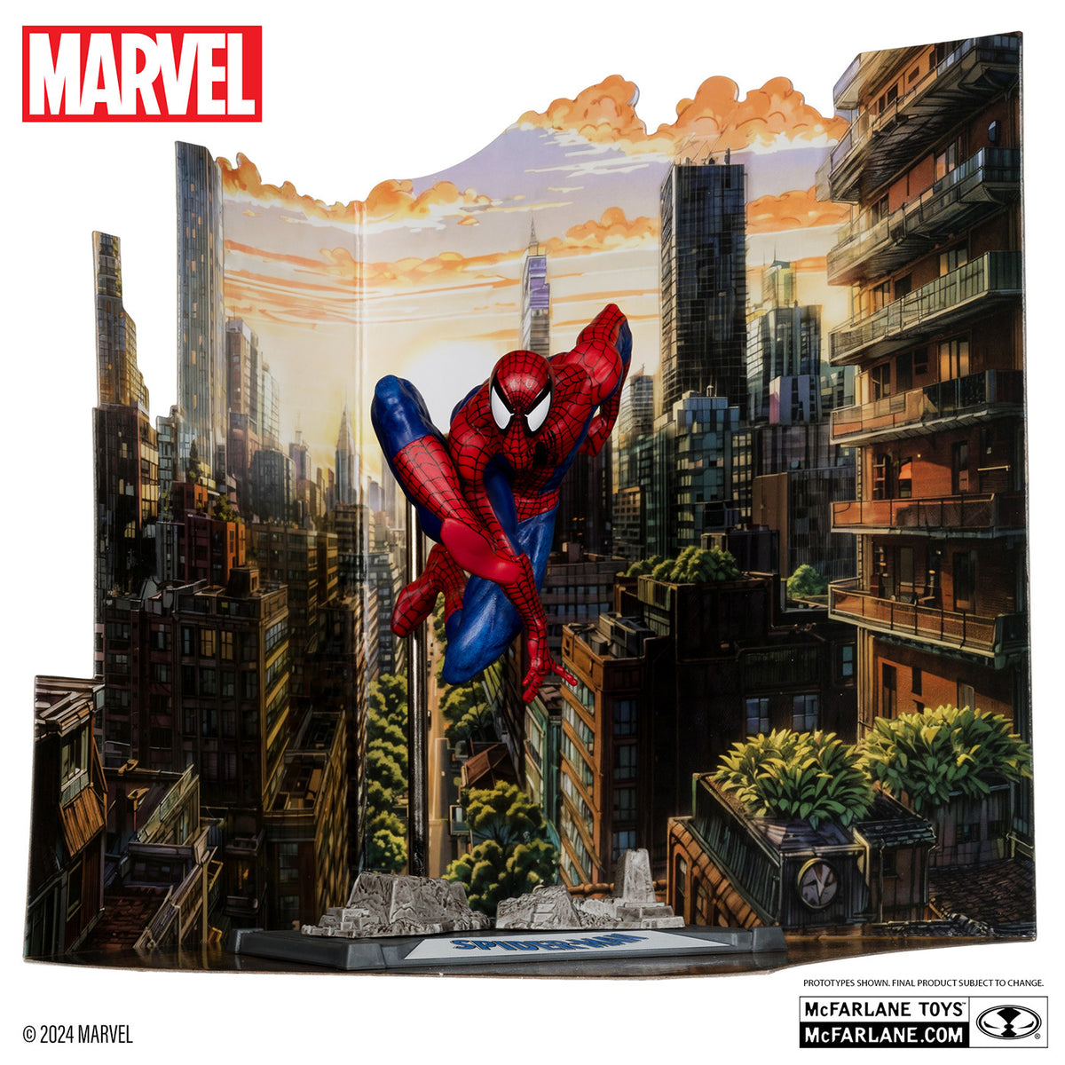 マクファーレン・トイズ マーベル シーン・フィギュア #001 スパイダーマン トッド・マクファーレン・トイズ スパイダーマン Vol.1 #6 1/10 スタチューフィギュア 未開封