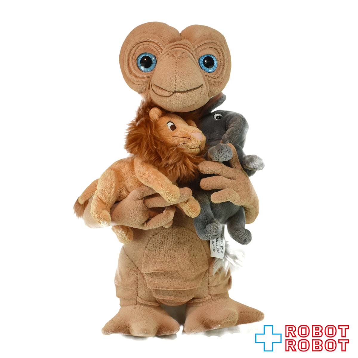 USJ E.T. ぬいぐるみ w/ライオンとゾウのぬいぐるみ ぬいぐるみ人形 40センチ 紙タグ付き