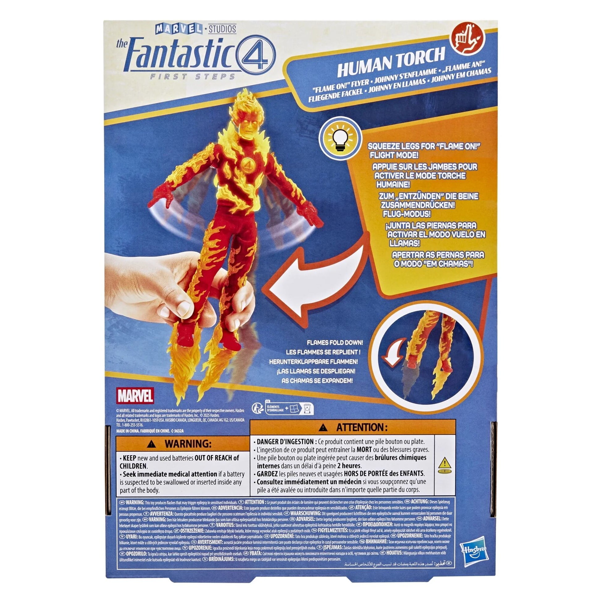 ハズブロ マーベル ファンタスティック4 ファーストステップ ヒューマン・トーチ フレイム オン フライヤー アクションフィギュア 箱入 - ROBOTROBOT