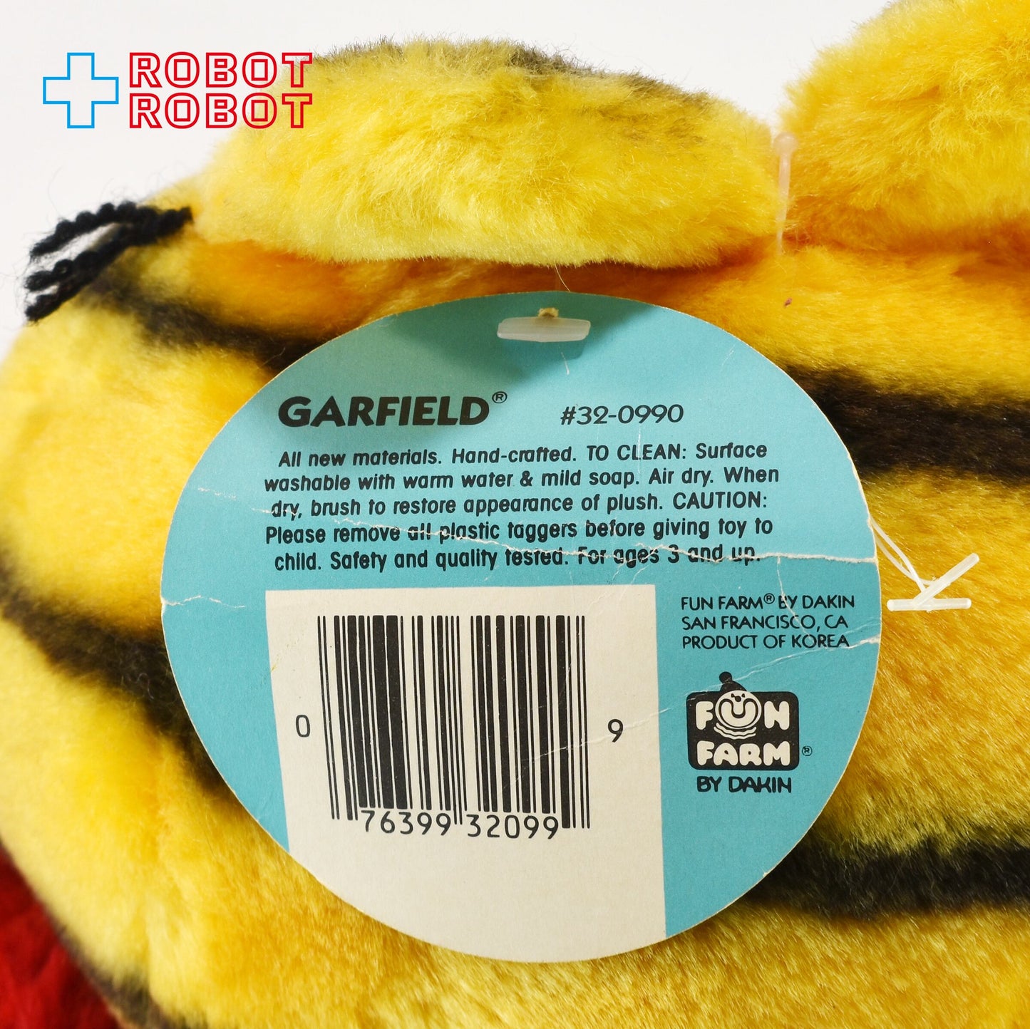 Dakin ガーフィールド ぬいぐるみ 赤いマント 紙タグ付き 1981