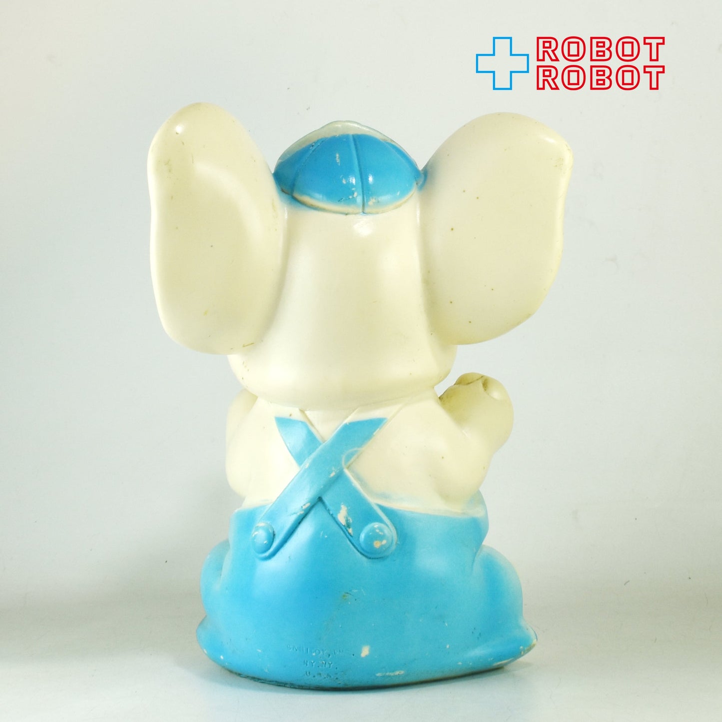 サニトイ ゾウ プラスチック貯金箱  ブルー オーバーオール