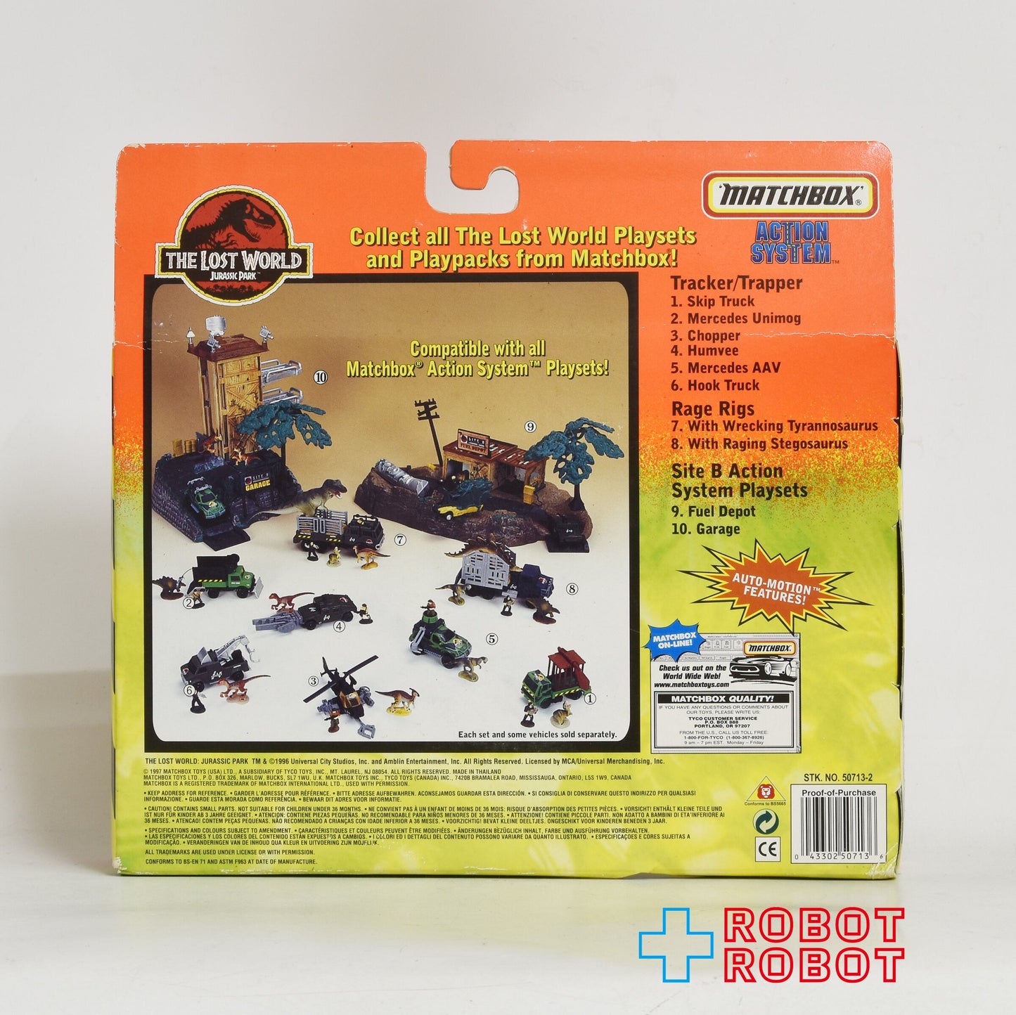 マッチボックス ロスト・ワールド ジュラシック パーク アクションシステム レイジ・リグ 1997 未開封
