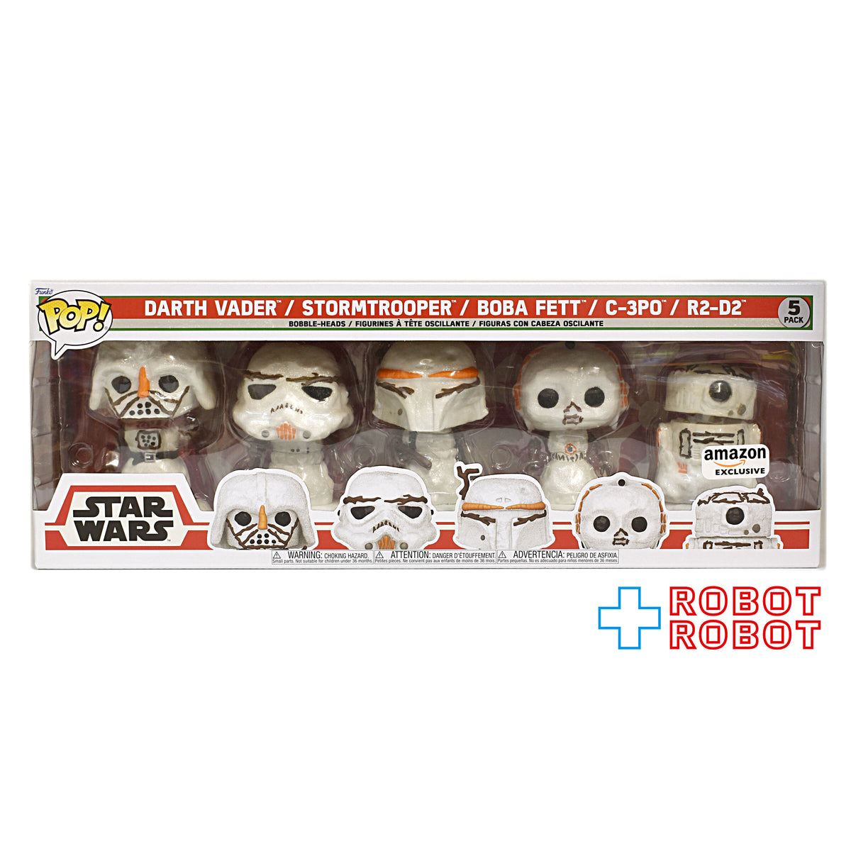 ファンコ POP! スター・ウォーズ スノーマンシリーズ ダース・ベイダー/ストームトルーパー/ボバ・フェット/C-3PO/R2-D2 5パック 箱入未開封