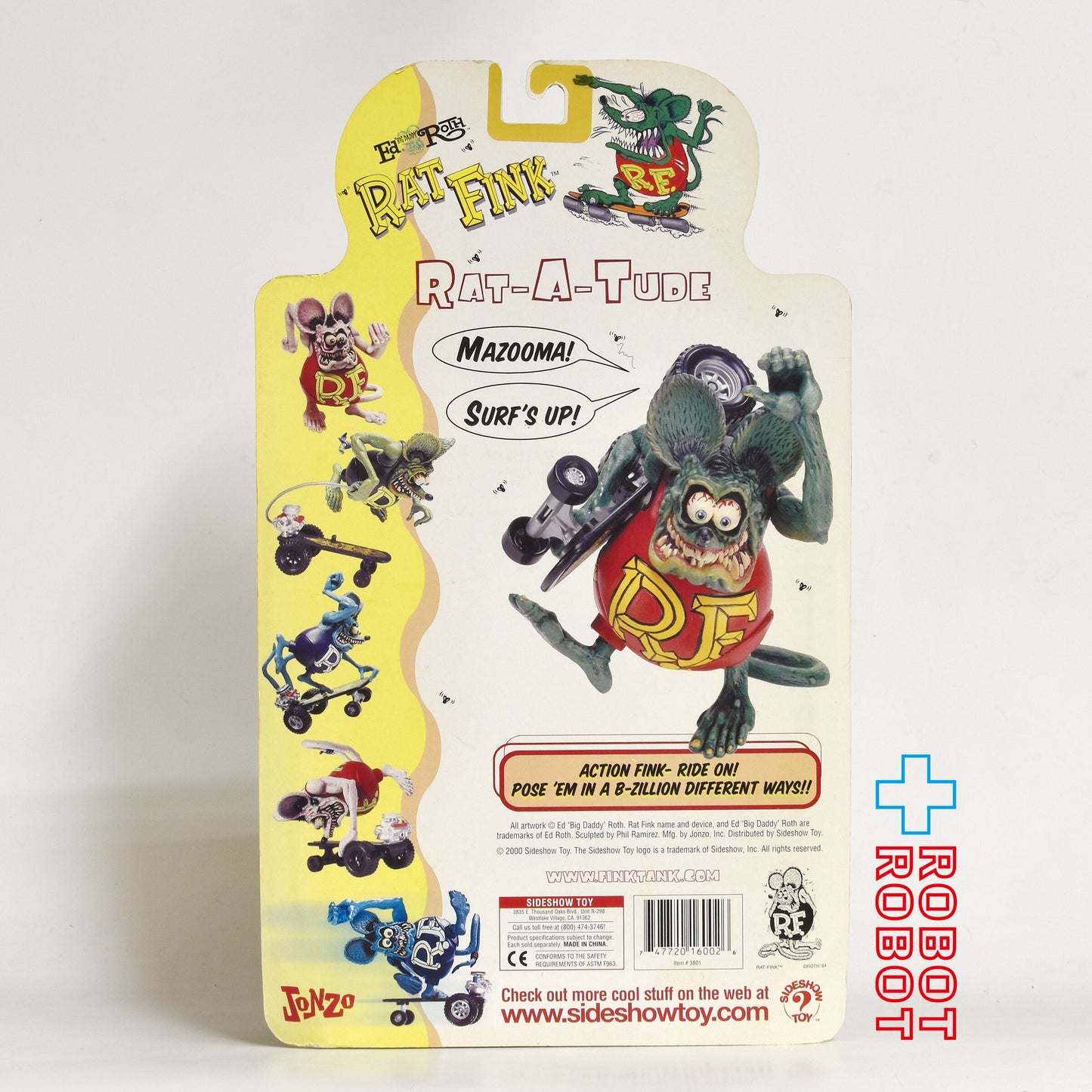 サイドショウ エド・ロス #3801 ラットフィンク RAT-A-TUDE グリーン スケートボード アクションフィギュア シリーズ 未開封