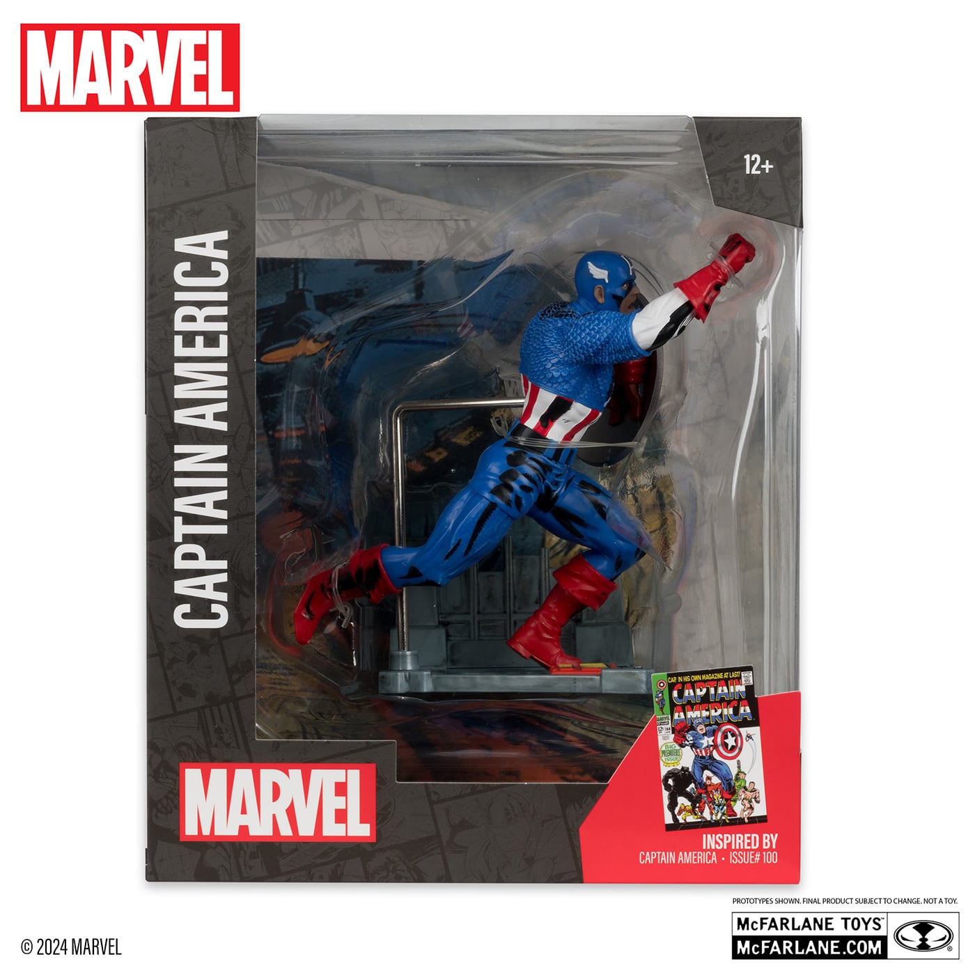 マクファーレン・トイズ マーベル シーン・フィギュア #008 キャプテン・アメリカ ジャック・カービー／Captain America Vol.1 #100 1/6 スタチューフィギュア 未開封
