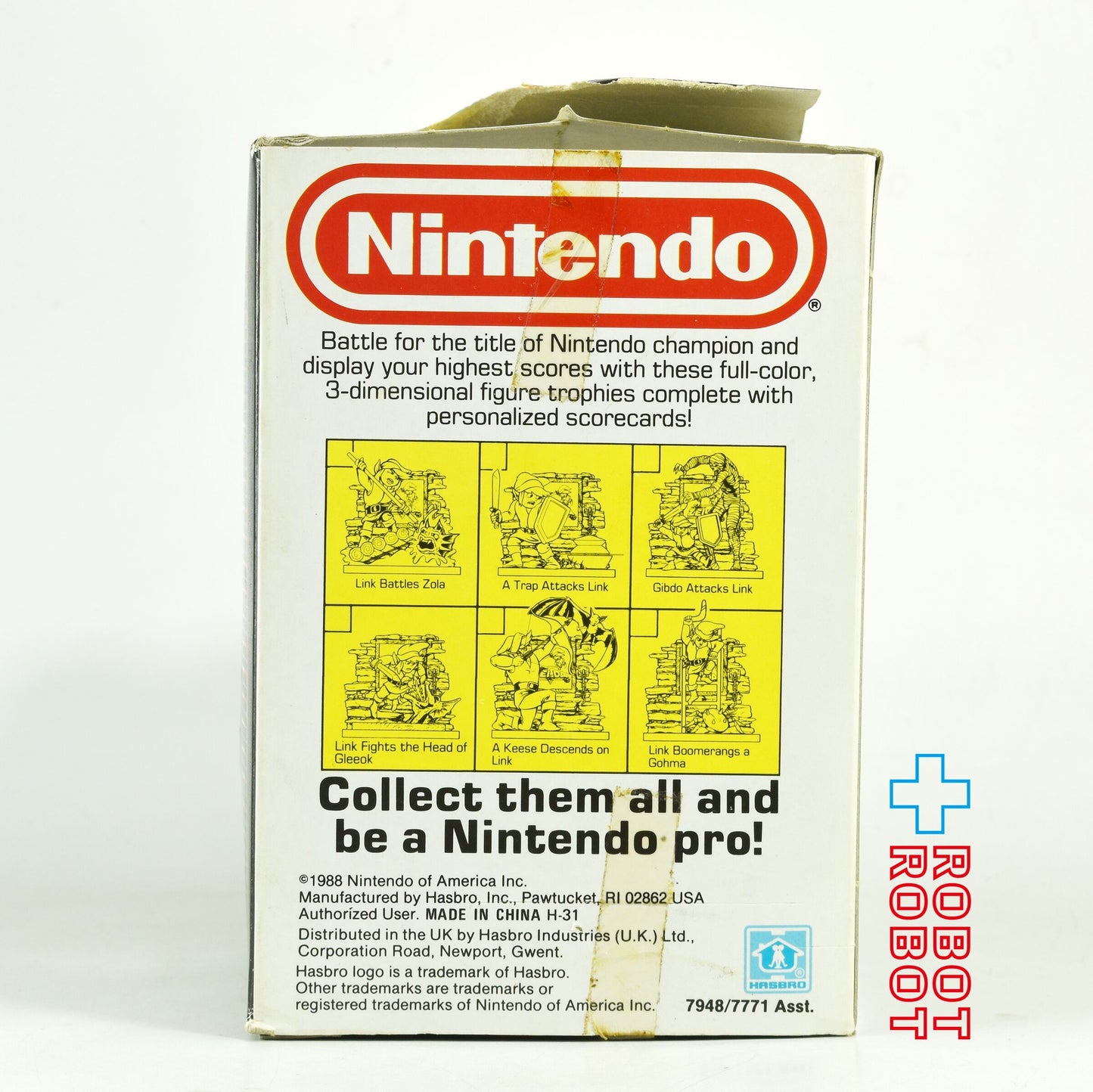 ハズブロ ニンテンドー ゼルダの伝説 ゴーマにブーメランを投げるリンク トロフィーフィギュア 1988 箱付き