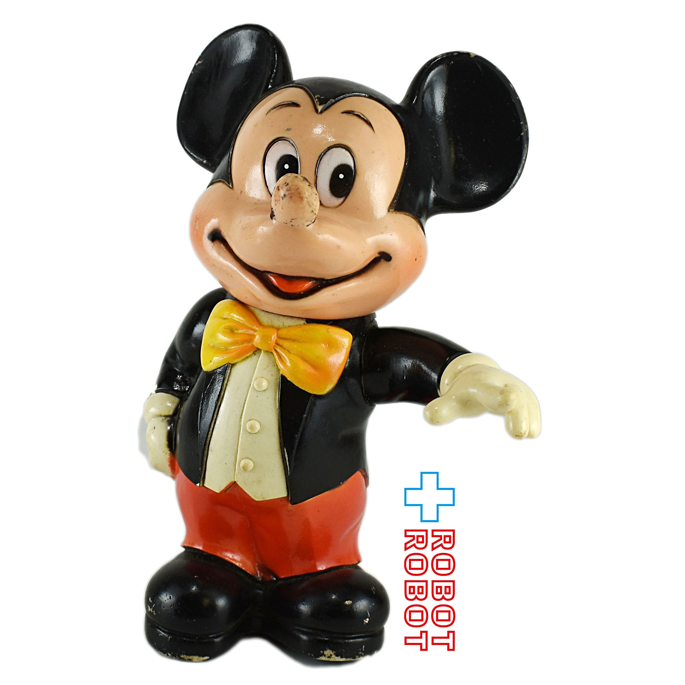 ディズニー ミッキーマウス タキシード 左手上げ ソフビ貯金箱