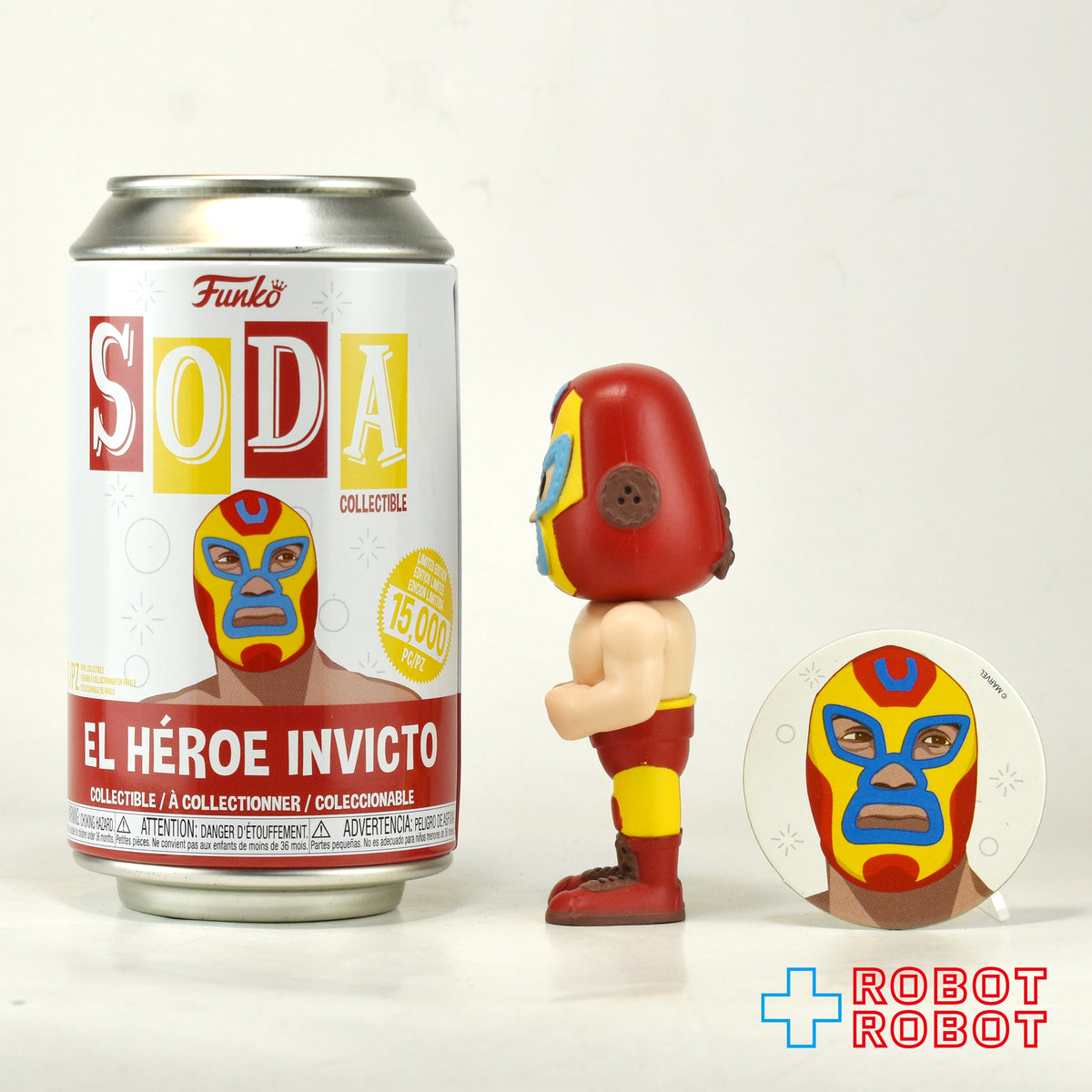 ファンコ SODA ソーダ缶 マーベル X ルチャ・リブレ エル・エロエ・インビクト (アイアンマン) ビニールフィギュア