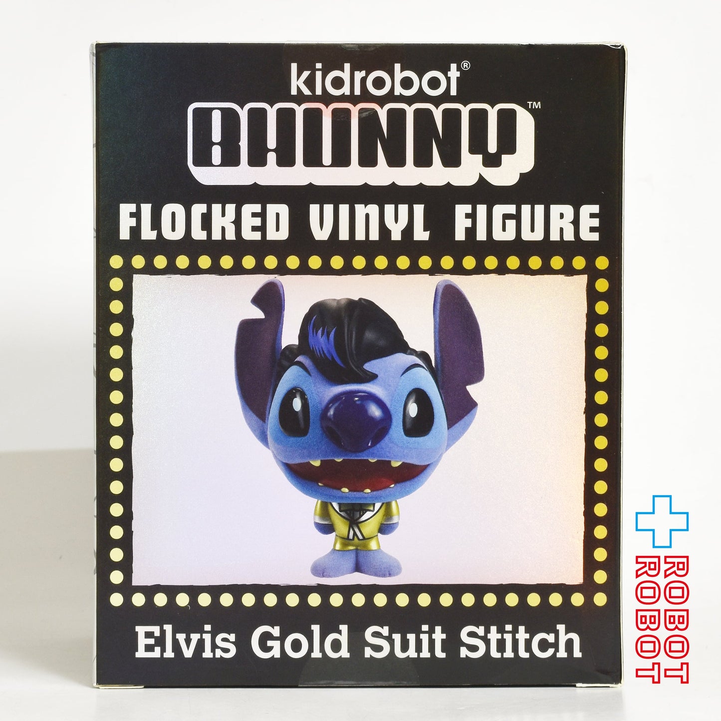 キッドロボット バニー・スタイライズド フィギュア ディズニー リロ & スティッチ エルヴィス・ゴールドスーツ・スティッチ (フロッキー Ver.) 4インチ フィギュア 未開封