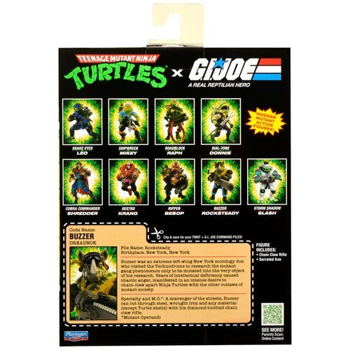 プレイメイツ ティーンエイジ・ミュータント・ニンジャ・タートルズ TMNT x G.I.ジョー ロックステディ as ブザー アクションフィギュア 未開封