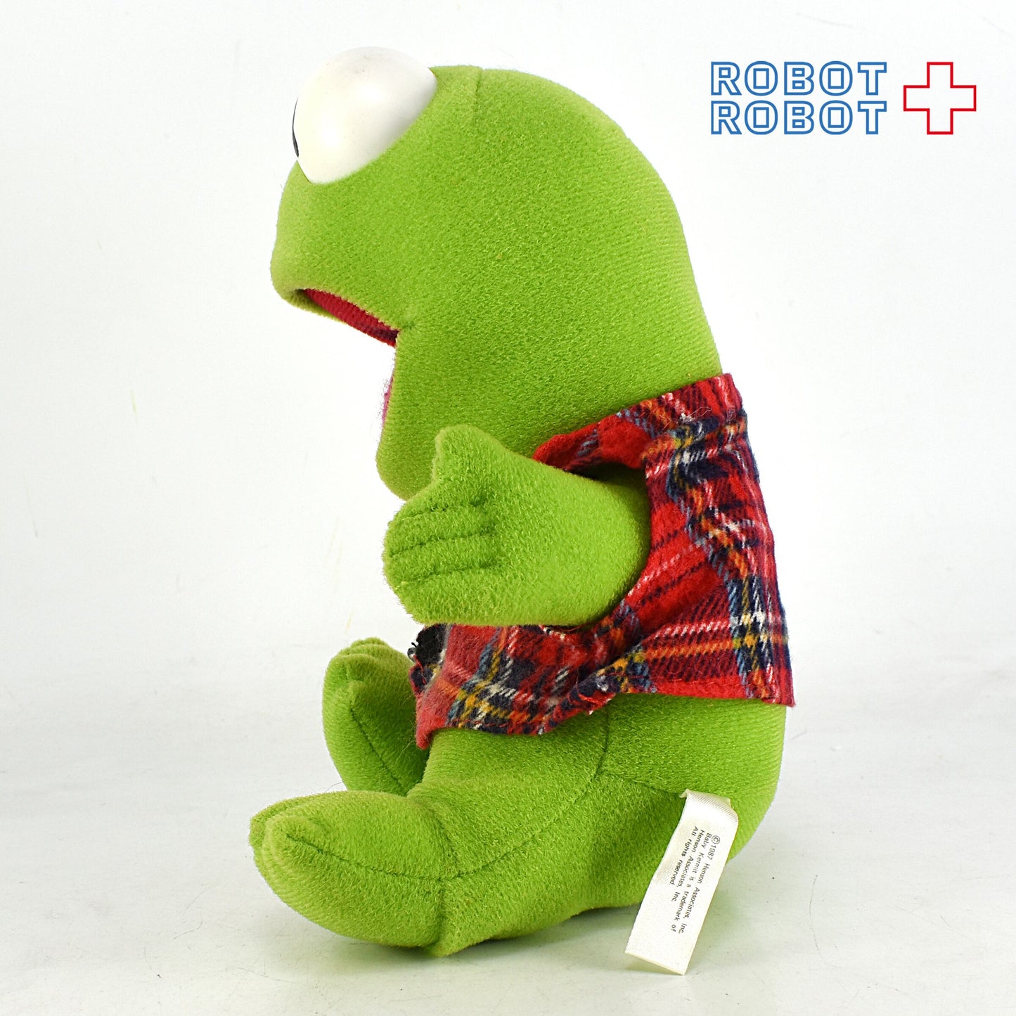 マクドナルド セサミストリート マペッツ ベビー・カーミット 赤チェックベスト ぬいぐるみ人形 1987 ※帽子欠品