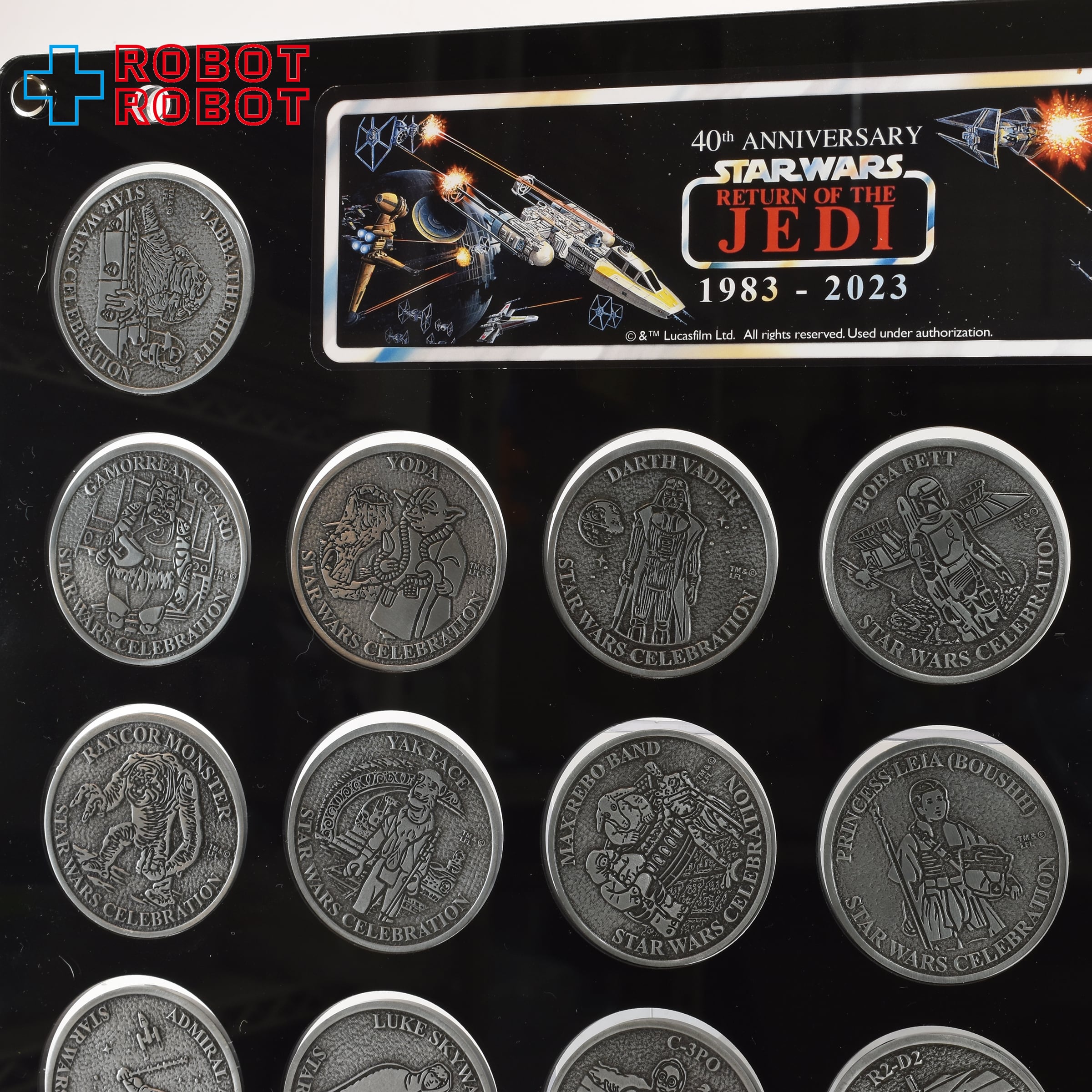 スター・ウォーズ ROTJ40周年 コイン 20種セット ディスプレイフレーム