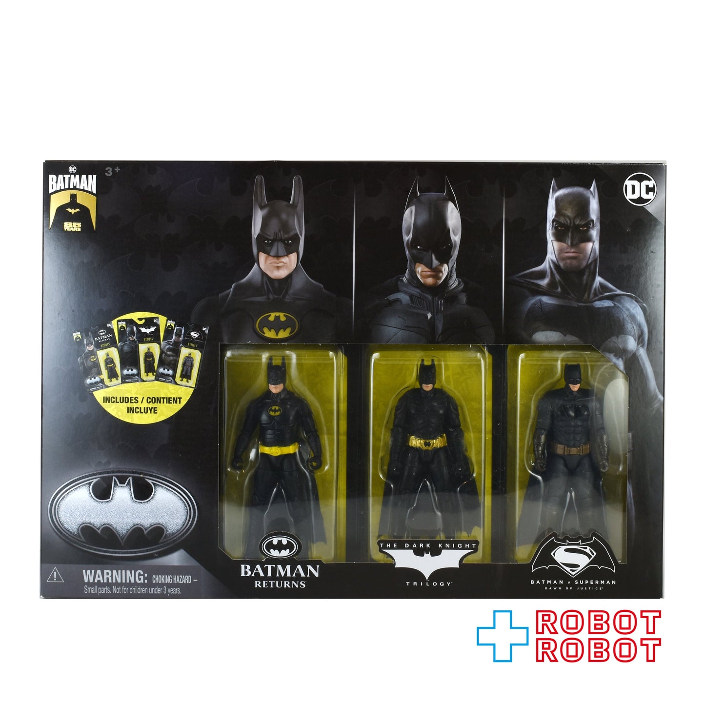 スピンマスター DC バットマン 85周年 4インチ アクションフィギュア 3パック 未開封