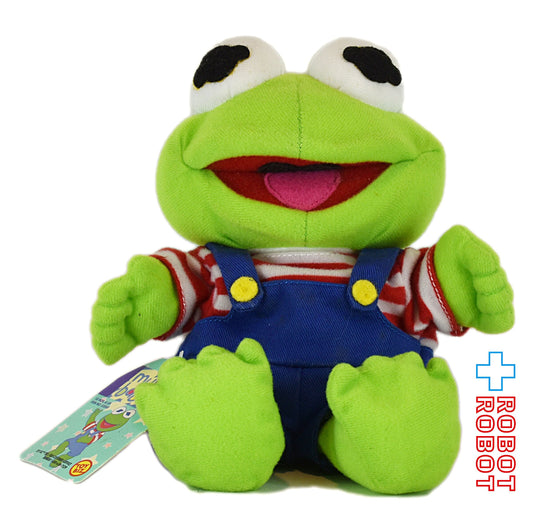 トイビズ社 マペッツ べビーズ カーミット ぬいぐるみ人形 青ズボンにボーダーシャツ 1997 紙タグ付