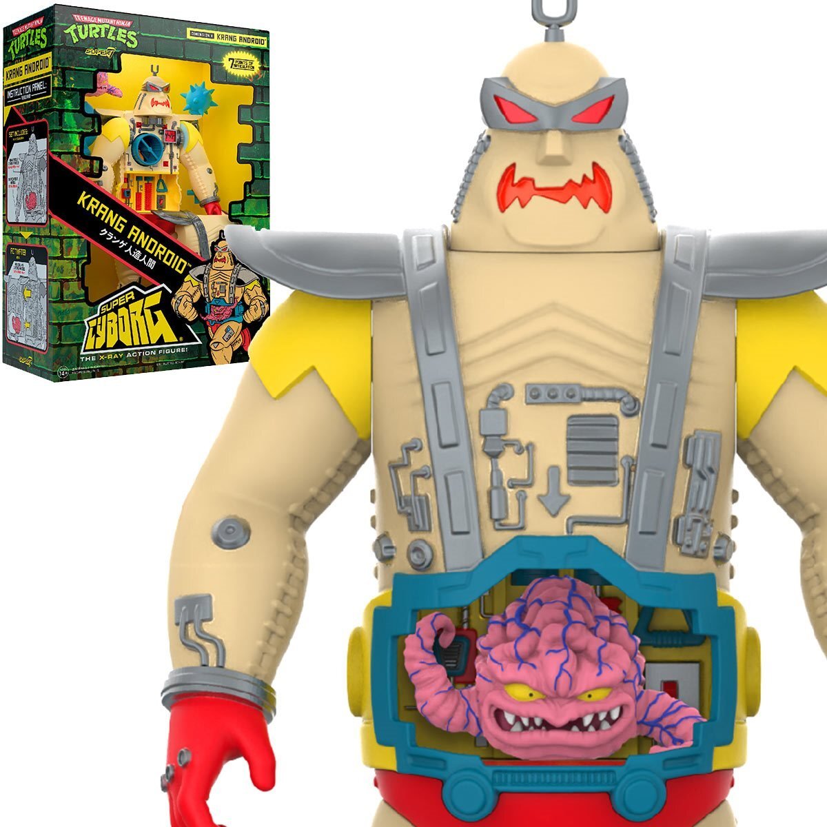 スーパー7 ティーンエイジ・ミュータント・ニンジャ・タートルズ スーパーサイボーグ クランゲ アンドロイドボディー (フルカラー) ビニールフィギュア 開封箱入