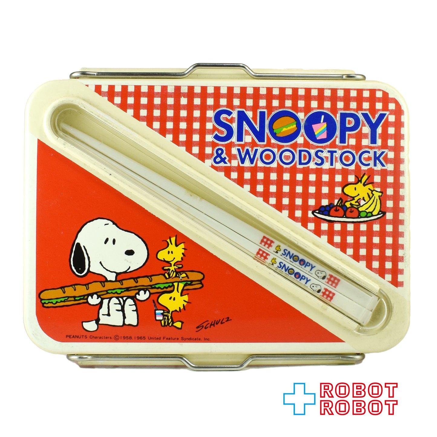 サンリオ スヌーピー＆ウッドストック タイトランチボックス 赤 お箸付き メイドインジャパン