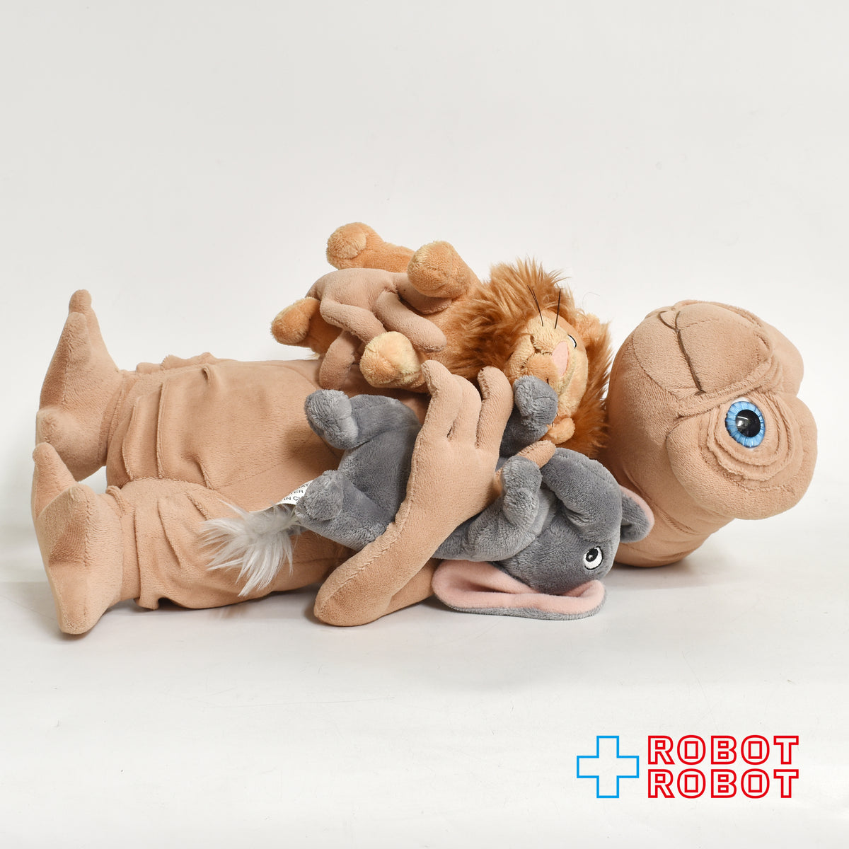 USJ E.T. ぬいぐるみ w/ライオンとゾウのぬいぐるみ ぬいぐるみ人形 40センチ 紙タグ付き