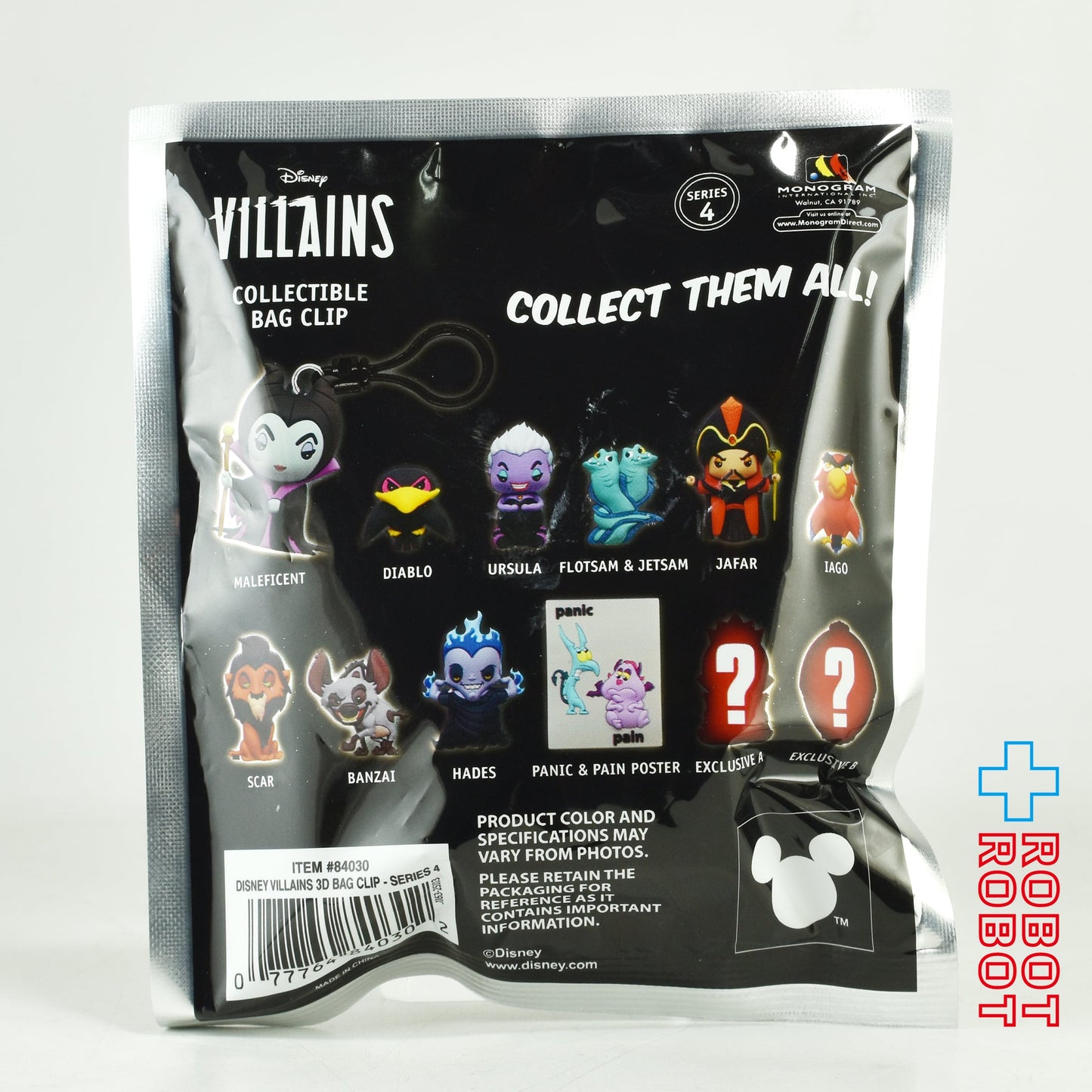 モノグラム 3D フィギュラル バッグ クリップ ディズニー ヴィランズ シリーズ4 1パック 未開封
