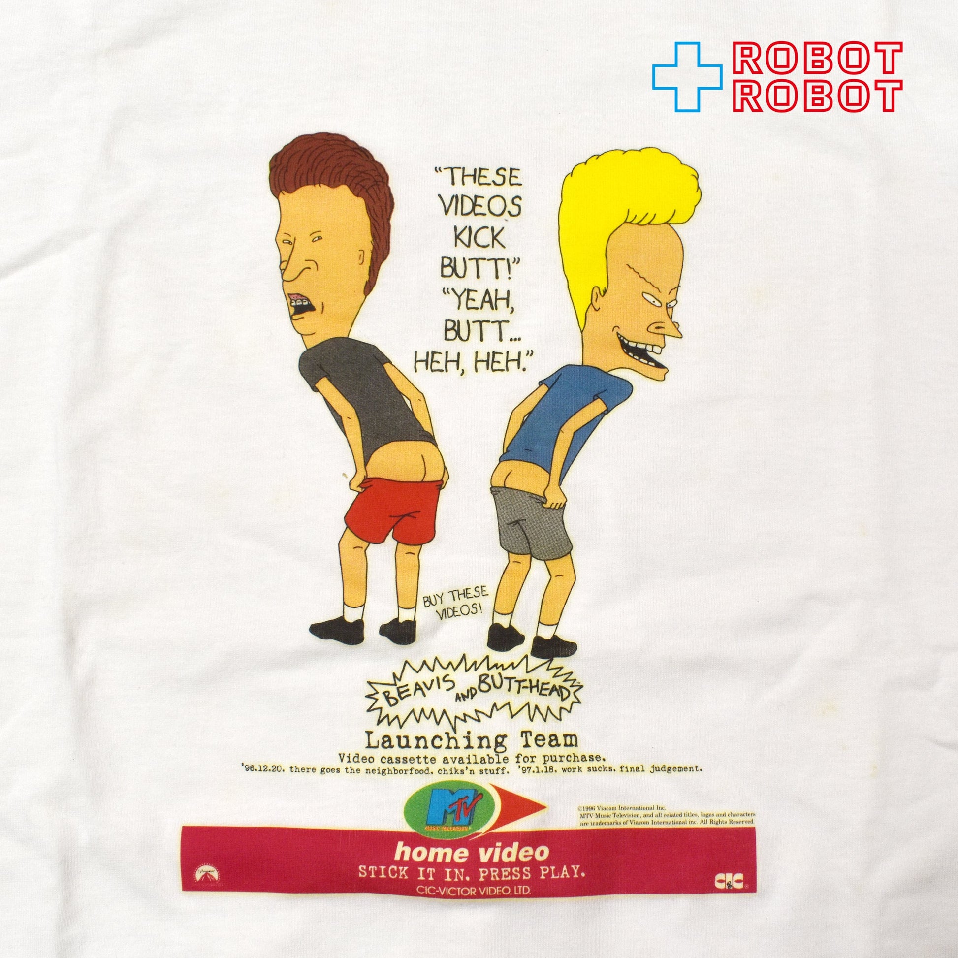 JERZEES ビーバス & バットヘッド プリント Tシャツ 1996 USA製 Mサイズ - ROBOTROBOT