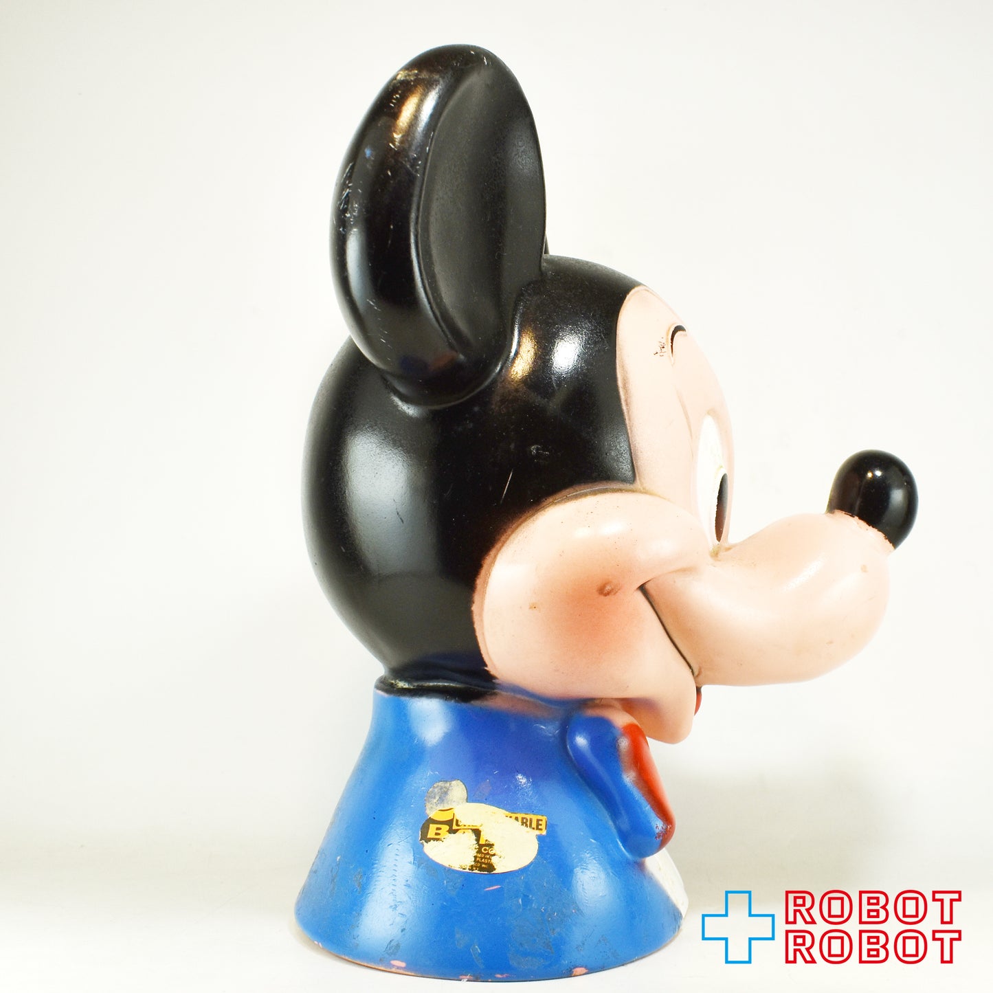 プレイパル ディズニー ミッキーマウス ヘッドソフビ貯金箱 底蓋欠