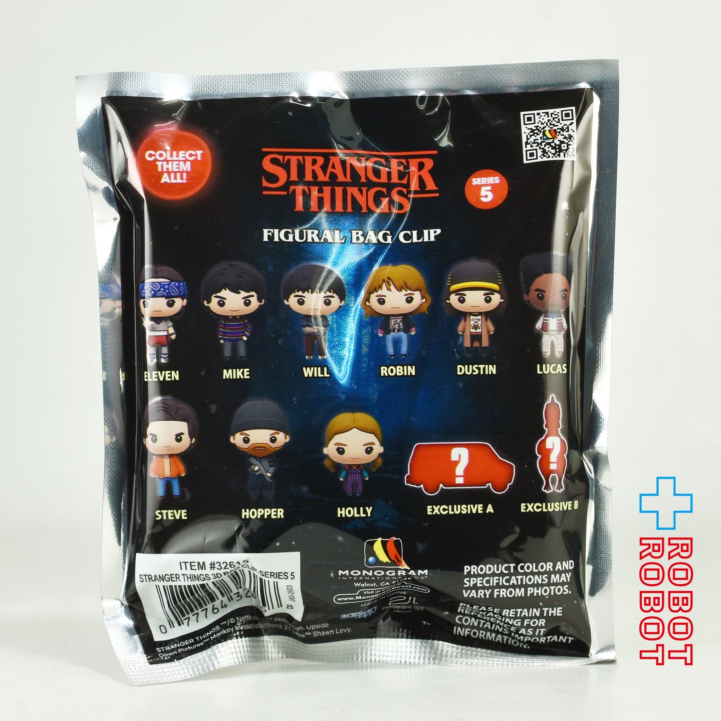 モノグラム 3D フィギュラル バッグ クリップ ストレンジャー・シングス  シリーズ5 1パック 未開封