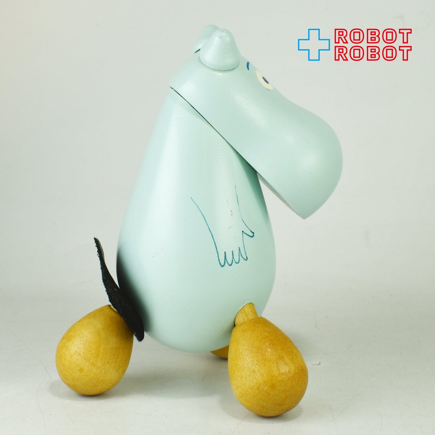 プーレルット ムーミン ムーミントロール ブルー 木製ツボ押し フィギュア 1996