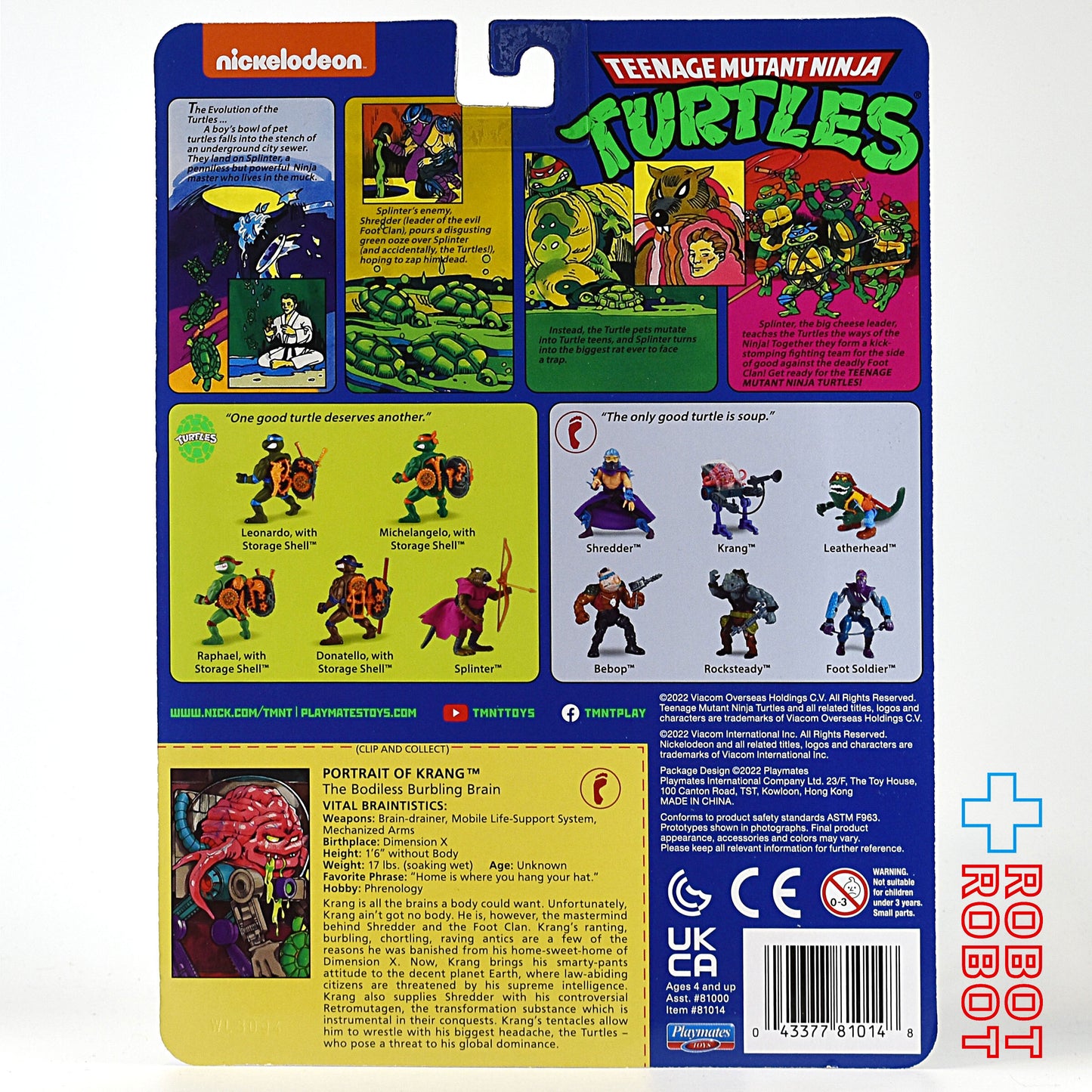 プレイメイツ タートルズ TMNT オリジナル・クラシック クランゲ 4インチ ベーシックフィギュア 未開封