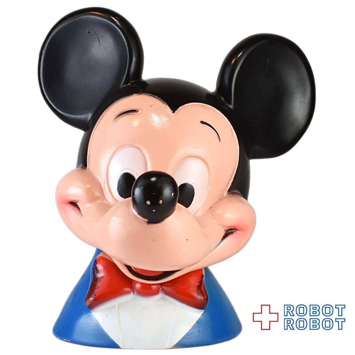 プレイパル ディズニー ミッキーマウス ヘッドソフビ貯金箱 底蓋欠