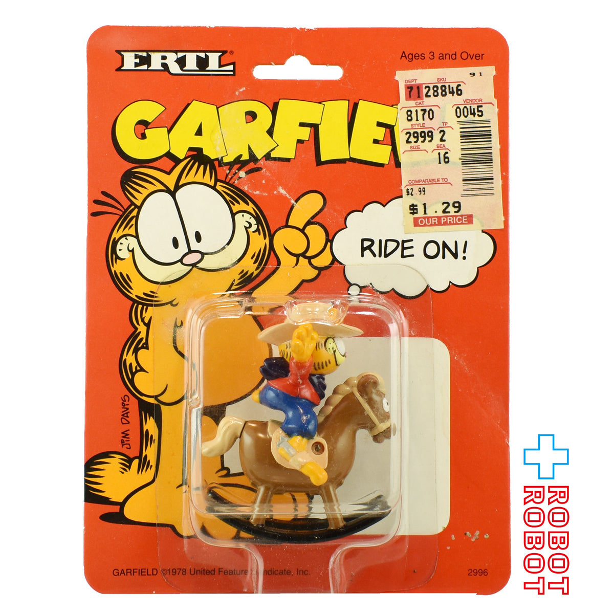 ERTL ガーフィールド RIDE ON! ダイキャストカー 1990 未開封