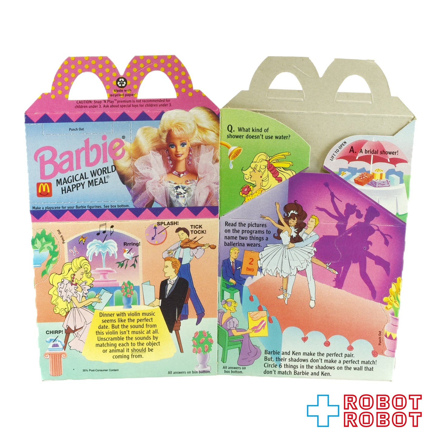 マクドナルド ハッピーセット空箱 ハッピーミールペーパーボックス バービー 1992