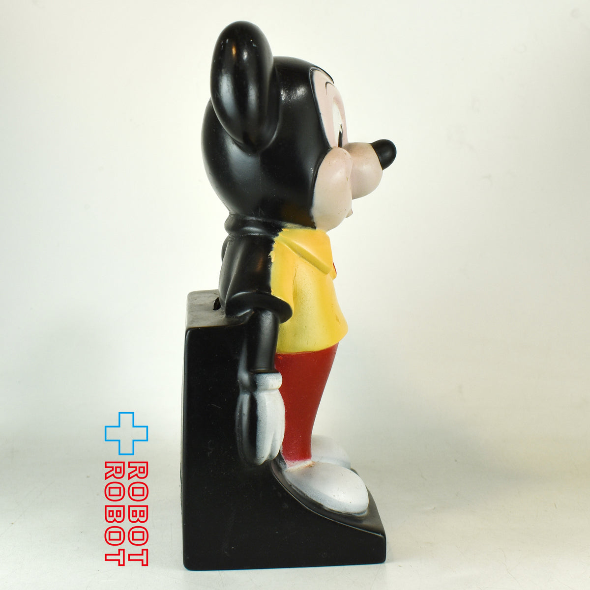ディズニー ミッキーマウス 黄シャツ 艶無し ソフビ貯金箱 プレイパル社 ※底蓋欠