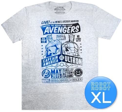 マーベル Tシャツ アベンジャーズ キャプテン アメリカ VS ウルトロン Lサイズ