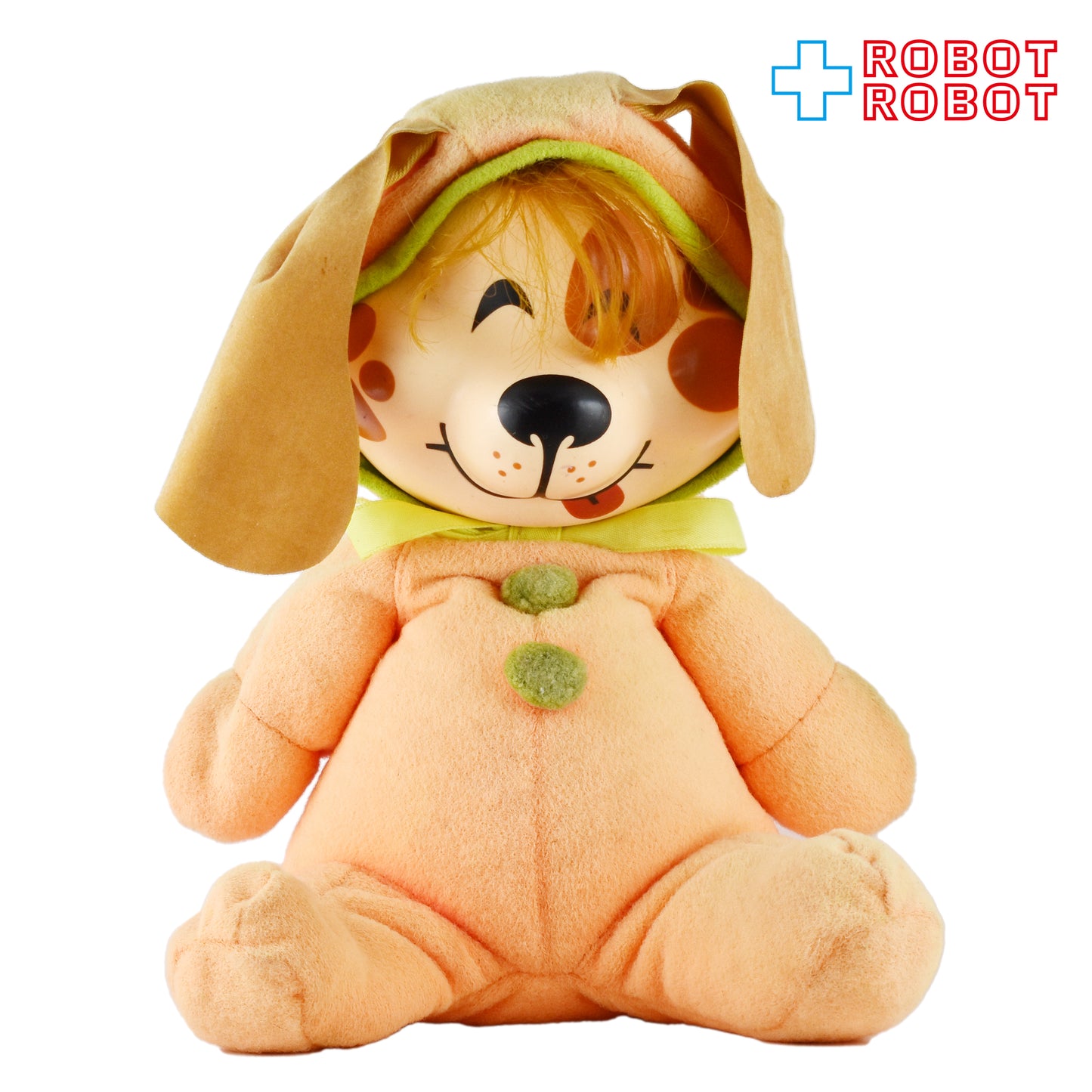 マテル ビーンペット 子犬ぬいぐるみ オレンジ ソフビ顔 人形 1972